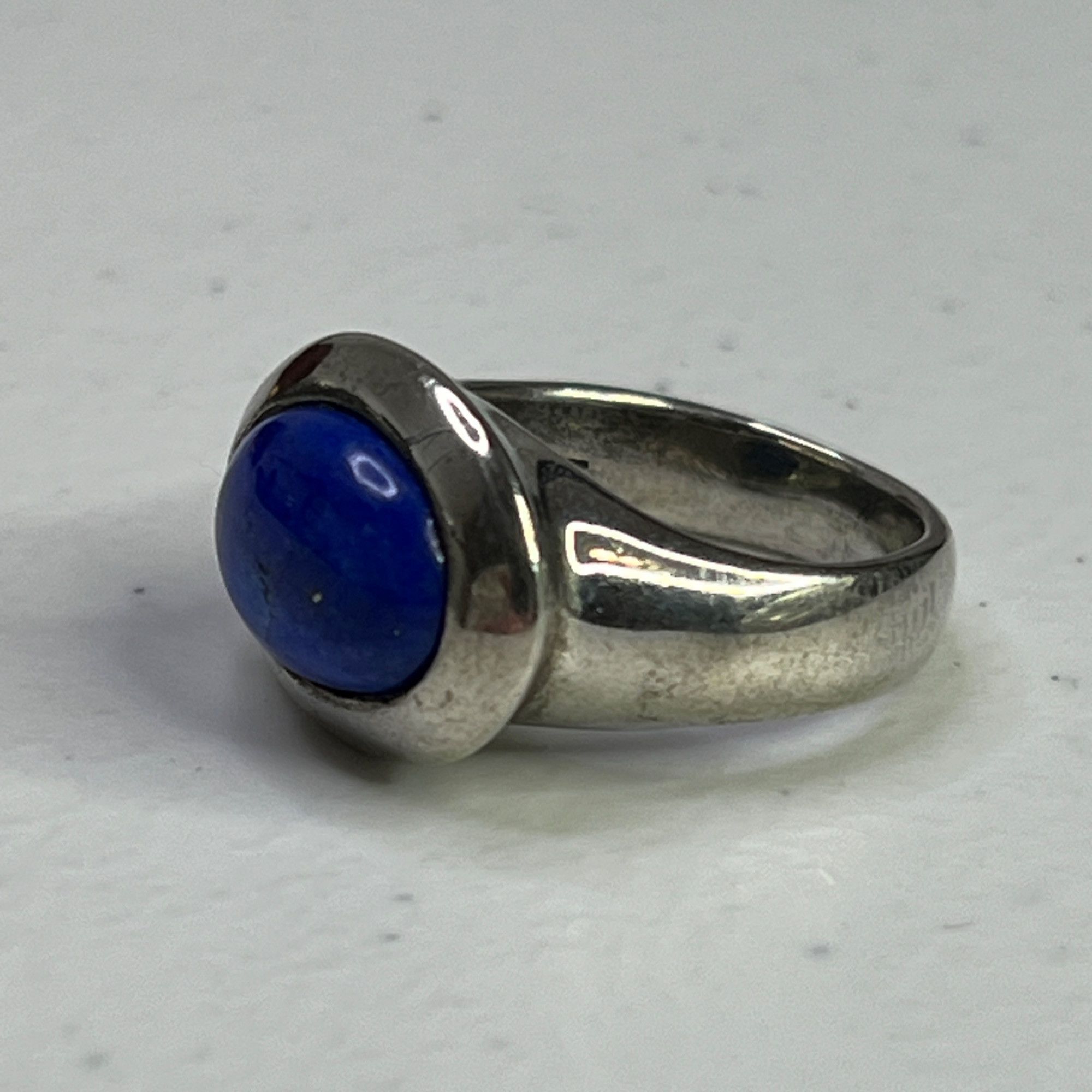 Designer Sterling Silver Ring With Lapis Lazuli Stone Size 8.5 Size ONE SIZE - 4 Thumbnail