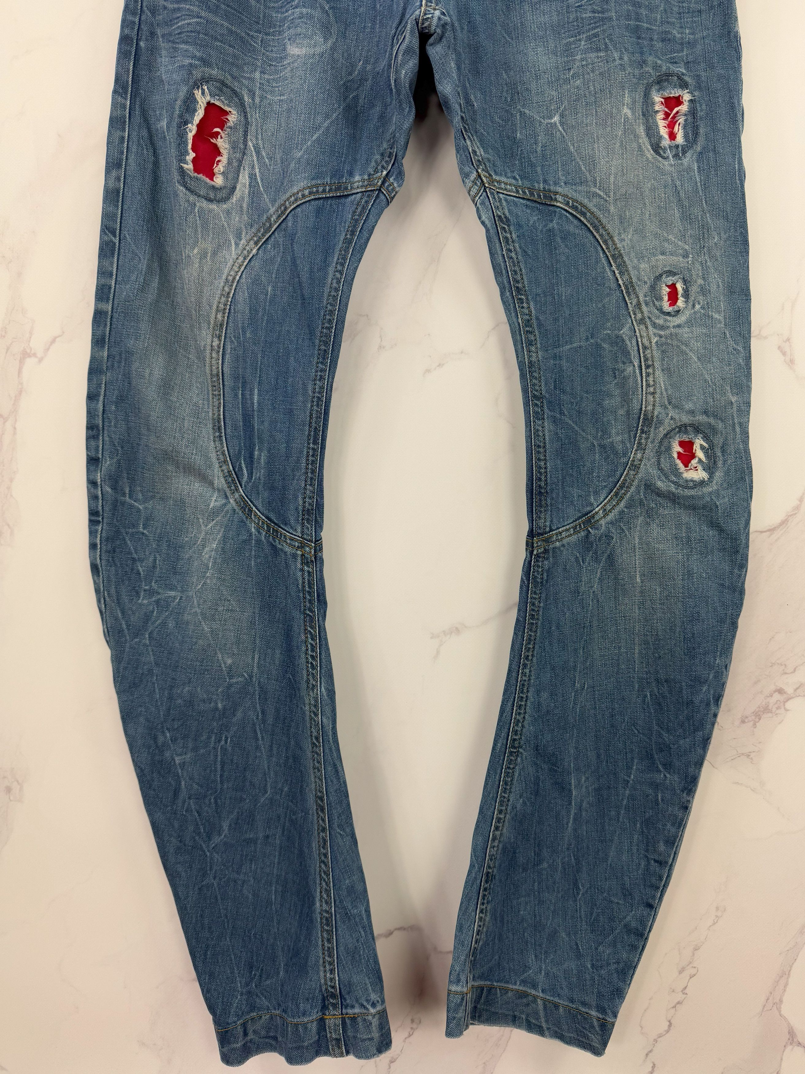 Japanese Brand Adrian Hammond Distressed Biker Jeans Patchwork Details Size US 32 / EU 48 - 3 Thumbnail