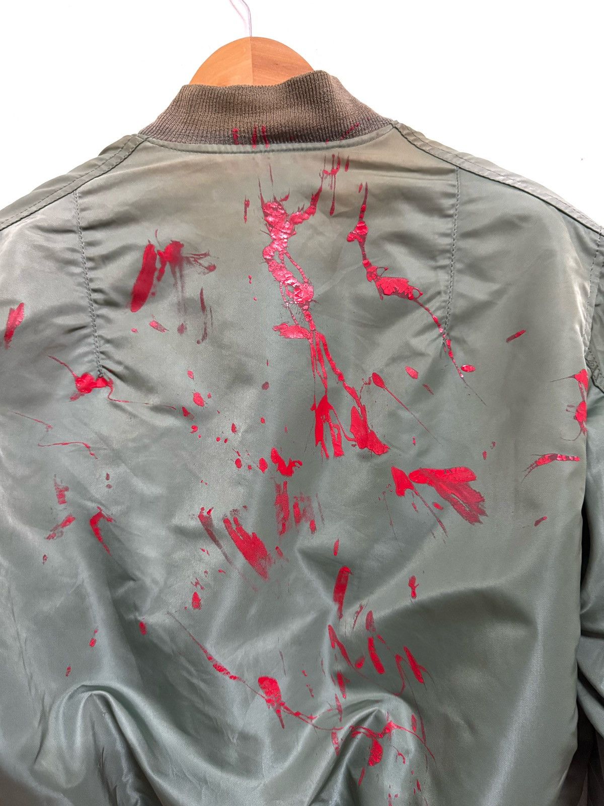 Alpha Industries × Vintage Alpha Industries MA-1 Paint Splatter Design Bomber Jacket Size US M / EU 48-50 / 2 - 7 Thumbnail