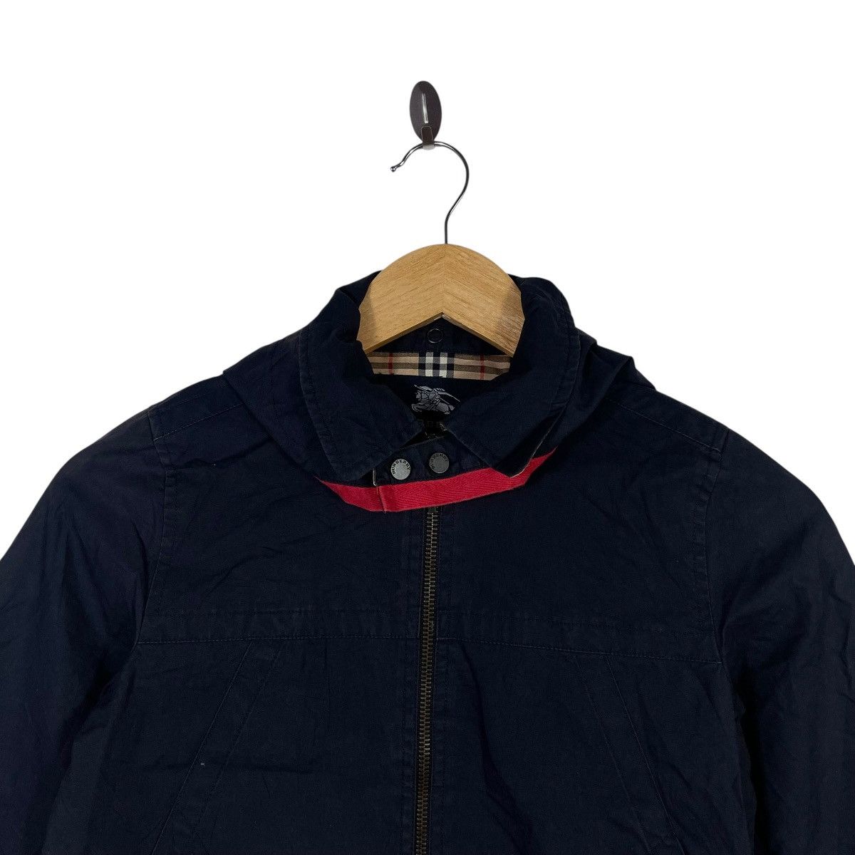 Burberry Vintage Burberry Kids Hooded Jacket Nova Check Navy Zip Up Size US XXS / EU 40 - 2 Thumbnail