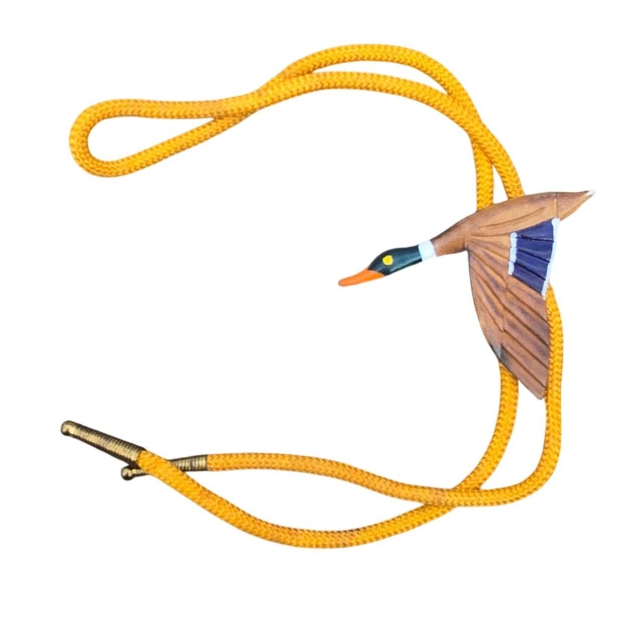 Other Vintage Mallard Duck Bolo Tie Wood Yellow Braided Cord Weste Size ONE SIZE - 1 Thumbnail