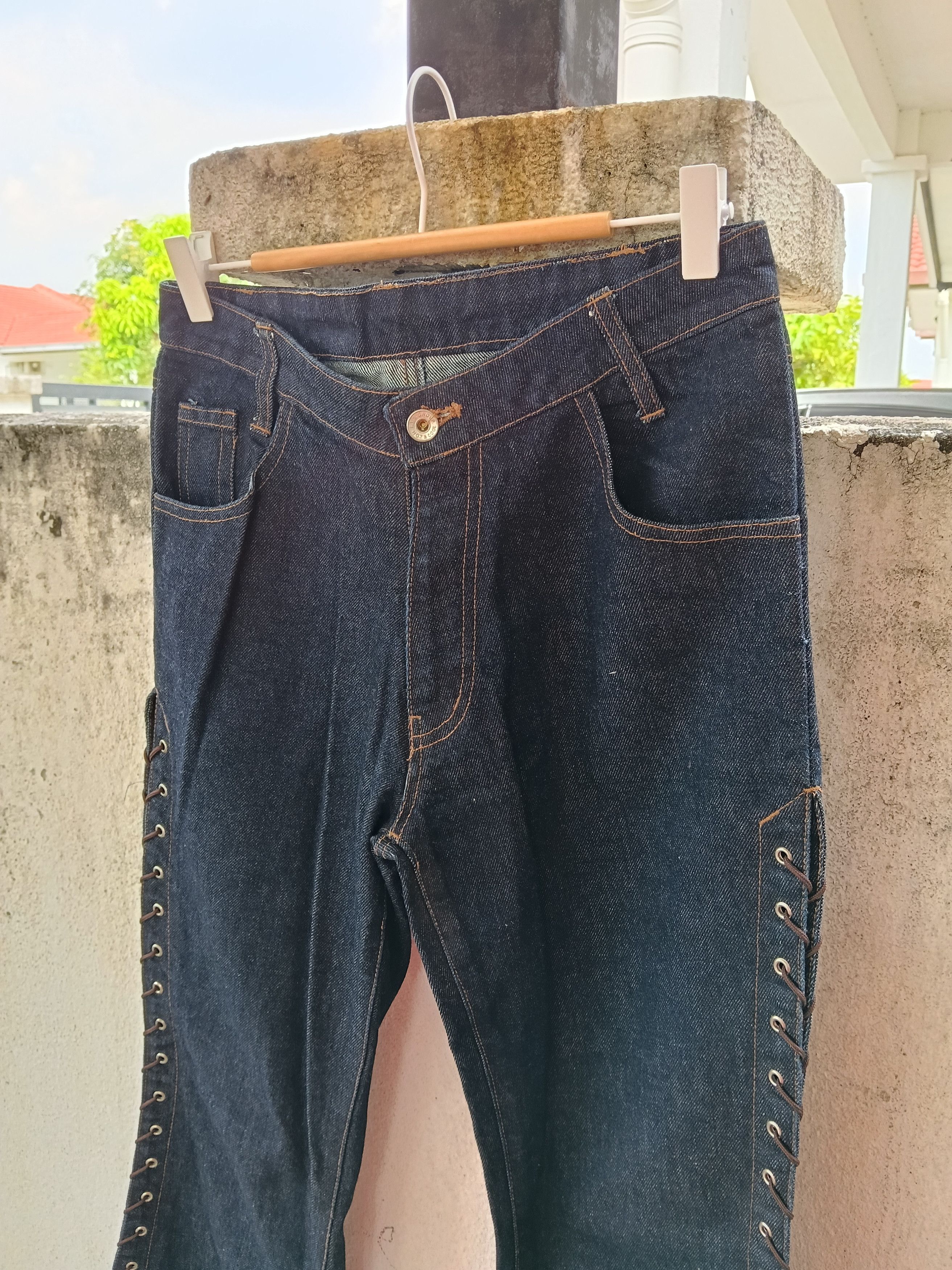 Japanese Brand 💥 Fifty's Campany Lace Up Wide Leg Denim💥 Size US 30 / EU 46 - 5 Thumbnail