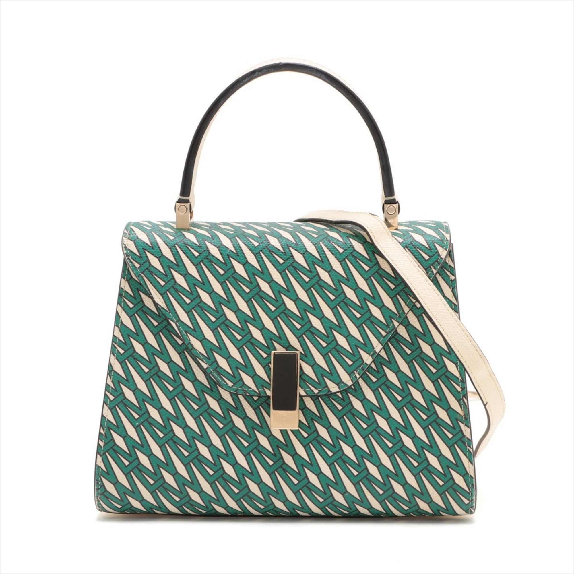 Valextra Iside Mini Leather Handbag Tote Shoulder Bag For Women in Green
