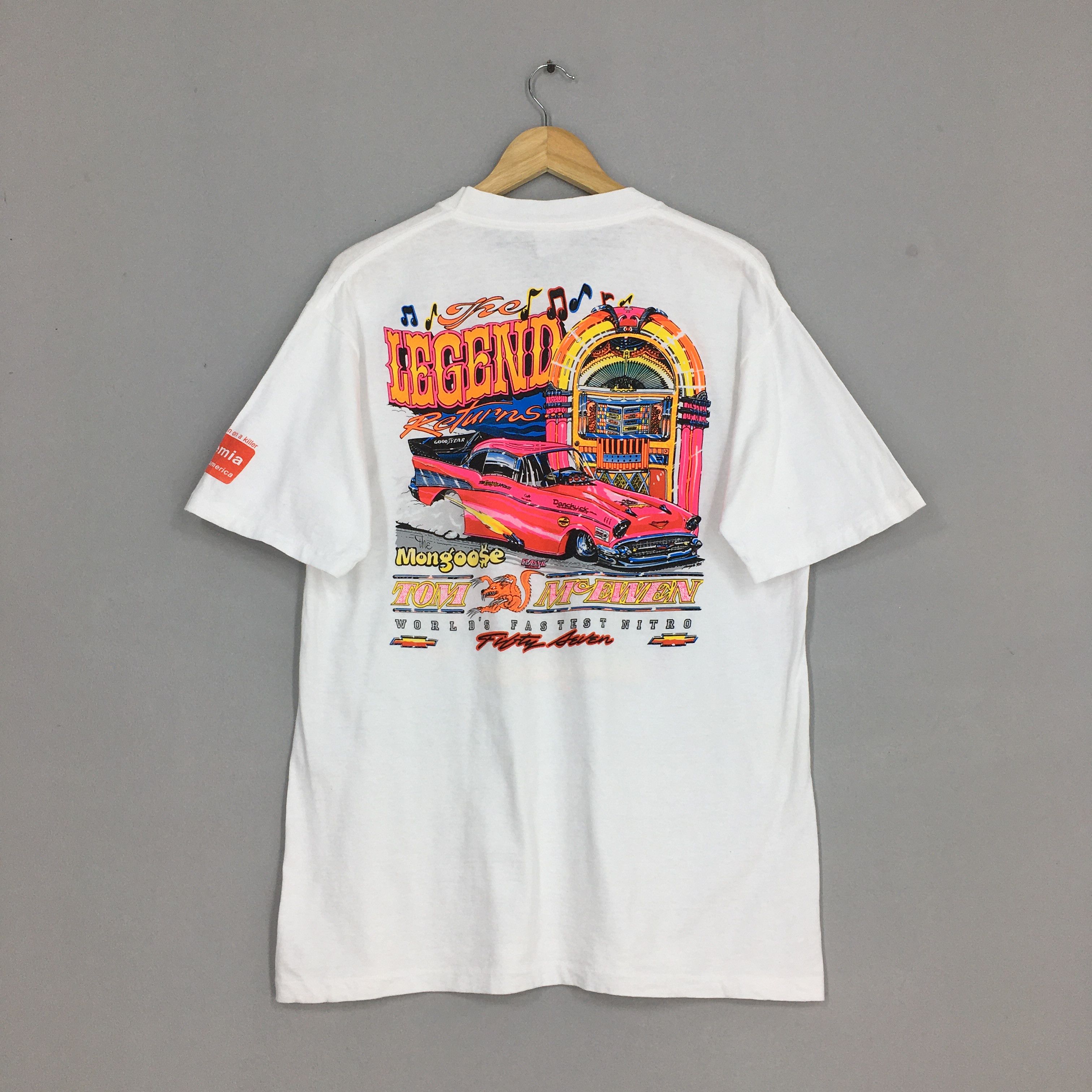 Vintage Vintage 90's Tom McEwen Racer The Mongoose NHRA T shirt Size US L / EU 52-54 / 3 - 6 Thumbnail