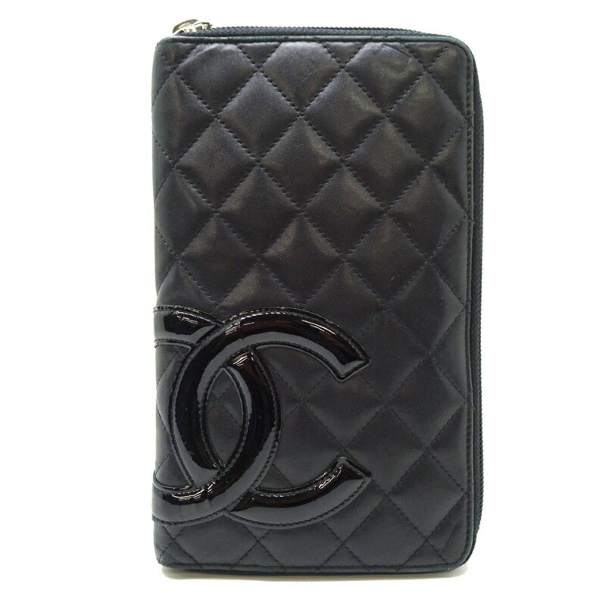 Chanel Chanel Cambon Line Round Wallet Women's Long Calfskin Black Size ONE SIZE - 1 Thumbnail