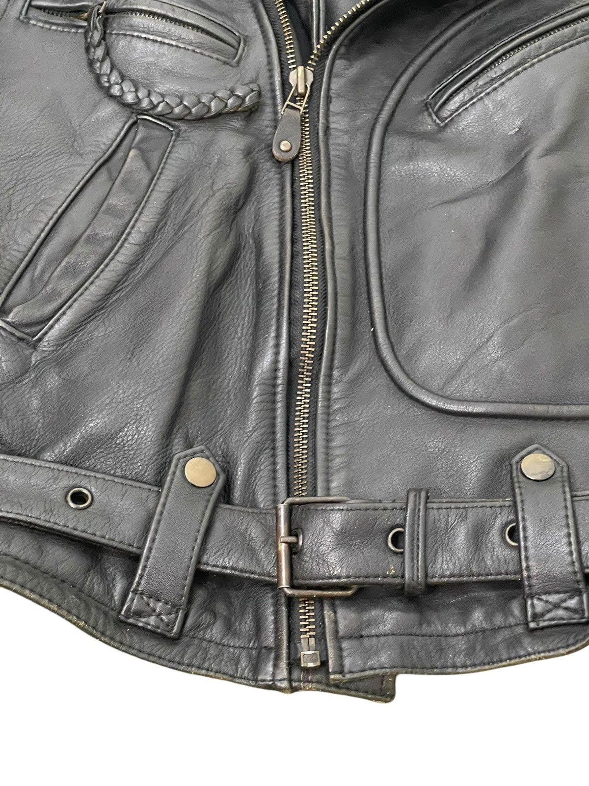 Kadoya Vtg Kadoya Akira Leather Jacket Cowhide Double Collar 2🟦 Size US L / EU 52-54 / 3 - 6 Thumbnail