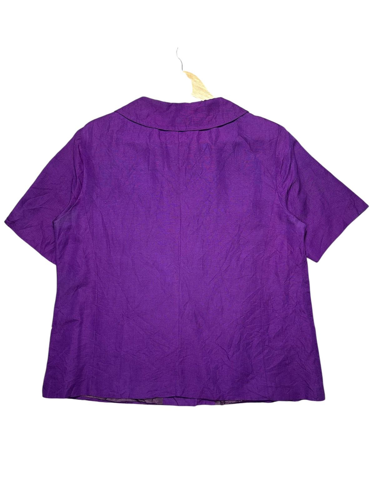 Vintage BIANCA purple collared button-down blouse made in italy Size L / US 10 / IT 46 - 3 Thumbnail