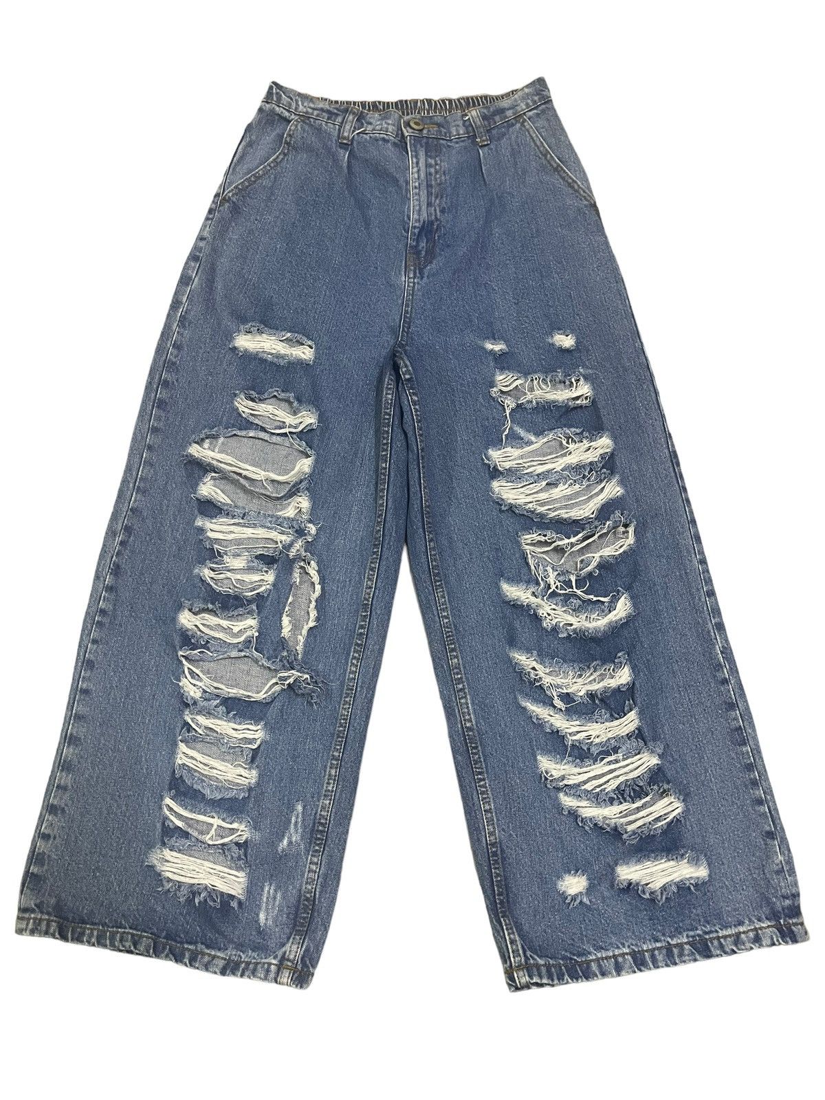 image of Distressed Denim Vintage Distressed Style Baggy Jeans in Blue, Men's (Size 26)