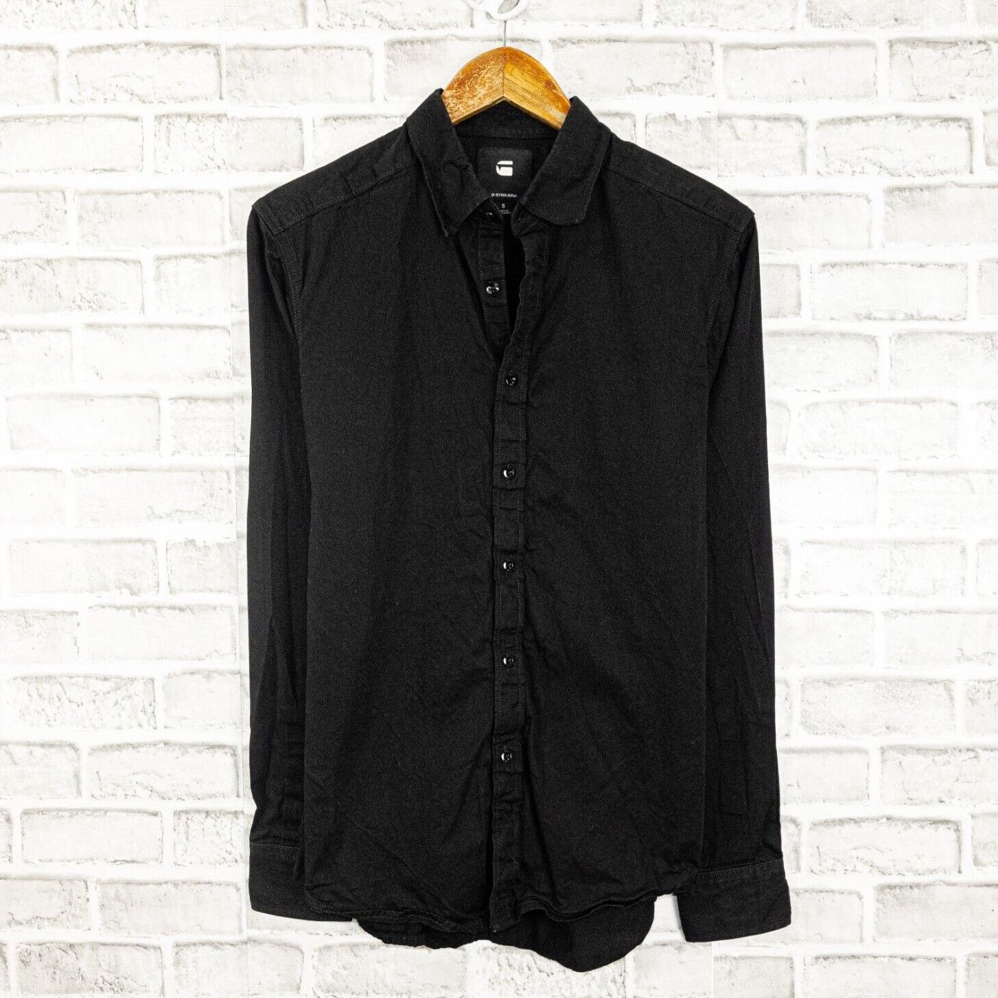 G-Star G Star Raw Small Button up Shirt in Black Cotton Long Sleeve Size US S / EU 44-46 / 1 - 1 Thumbnail