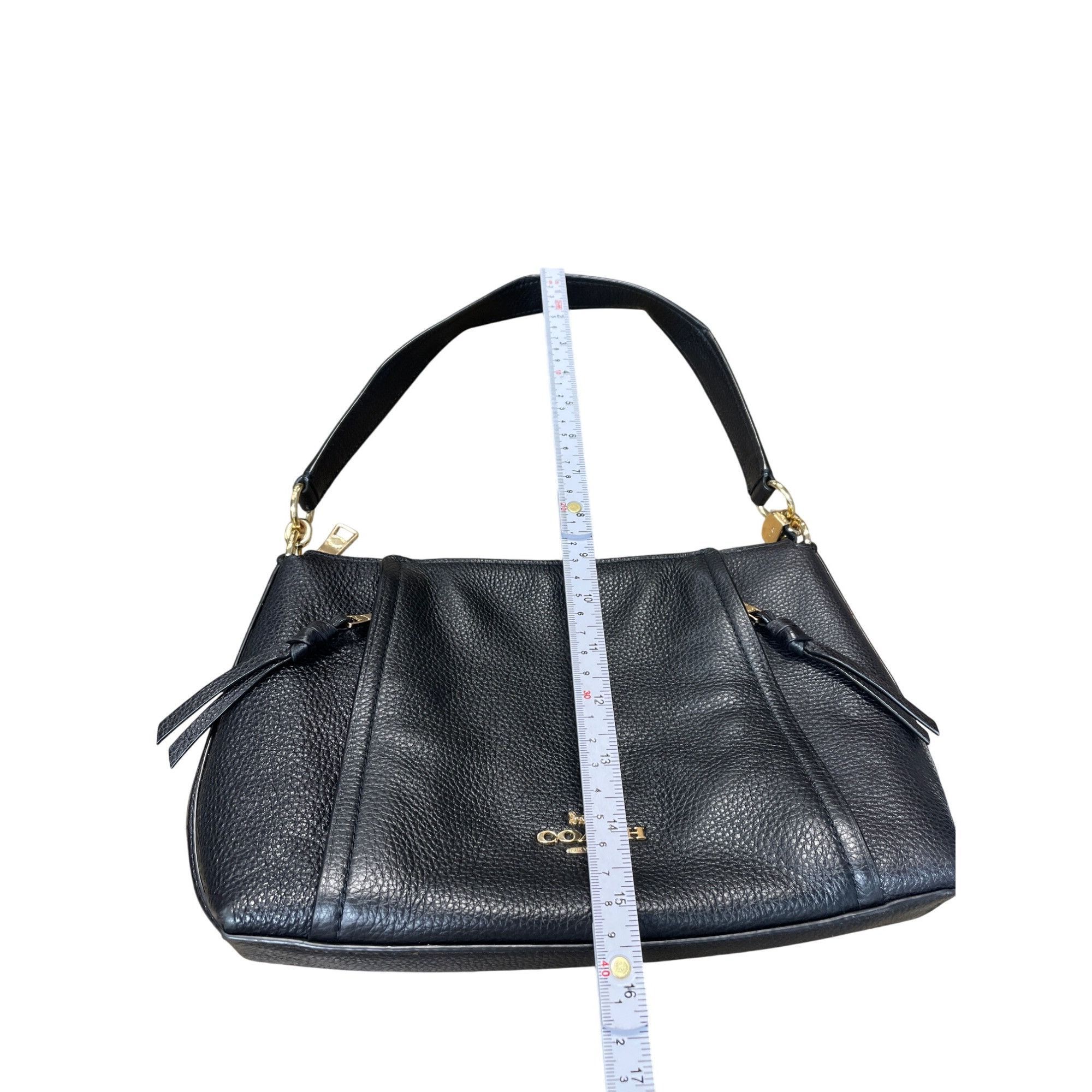 Coach Coach NY Marlon Black Leather pebbled Shoulder HandBag size Size ONE SIZE - 8 Thumbnail