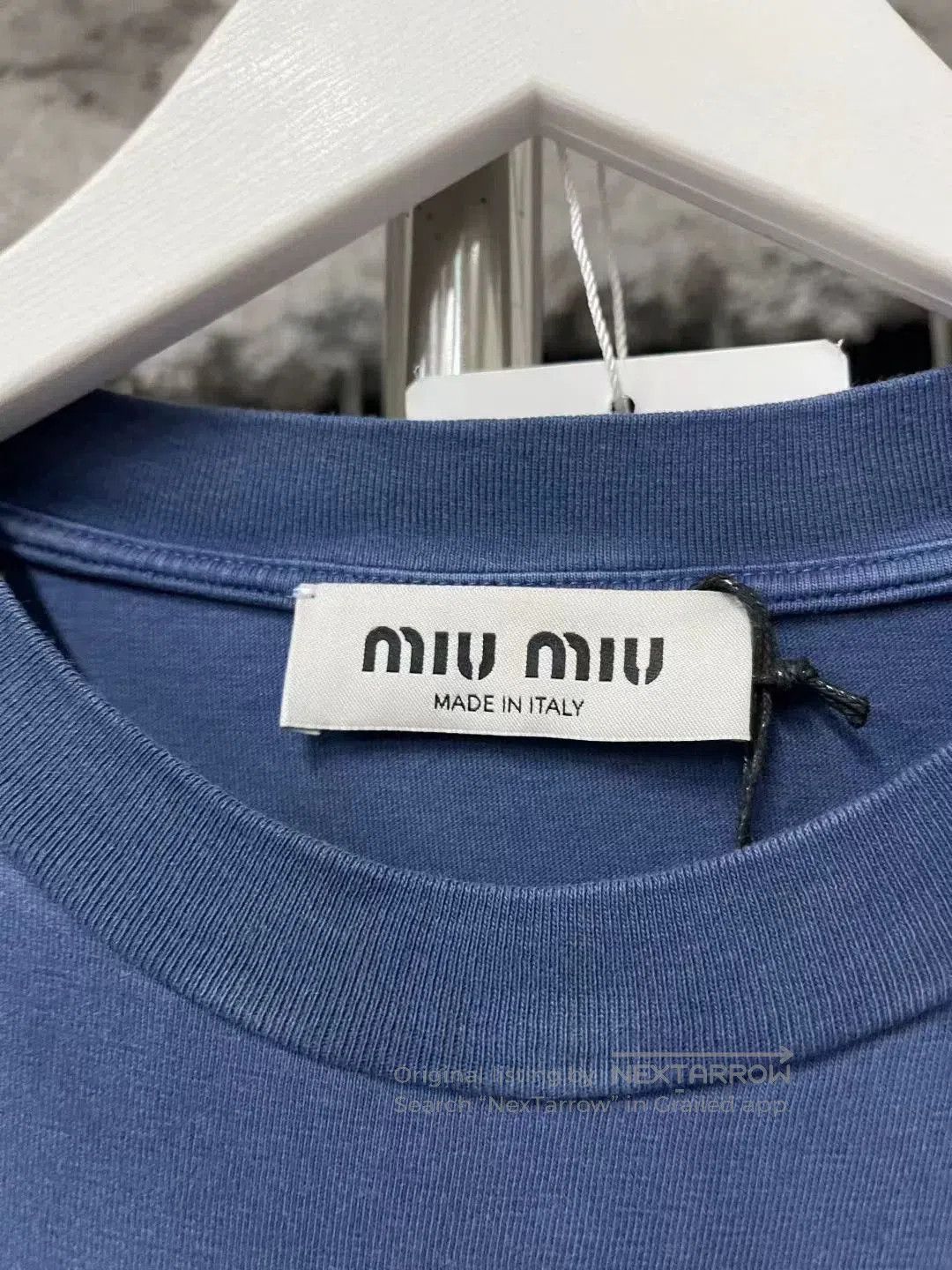 Miu Miu Miumiu Blue Long Sleeve Logo Top. Size S / US 4 / IT 40 - 5 Thumbnail