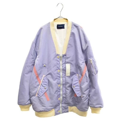 Jacket Purple MA-1 No Collar Nylon Blouson