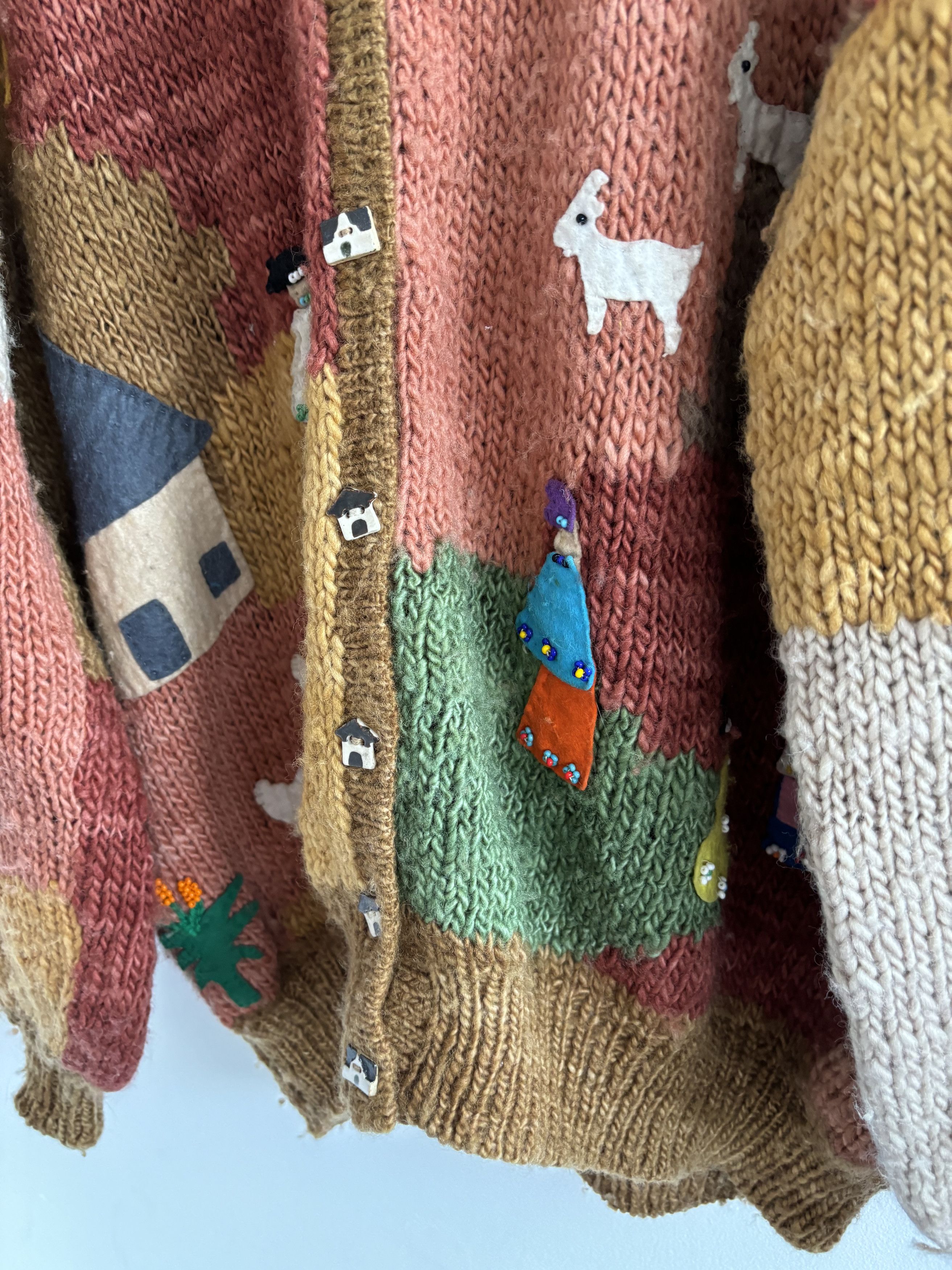 Handmade Handmade Carlaine Creations Patchwork Knit Boxy Cardigan Size US M / EU 48-50 / 2 - 7 Thumbnail