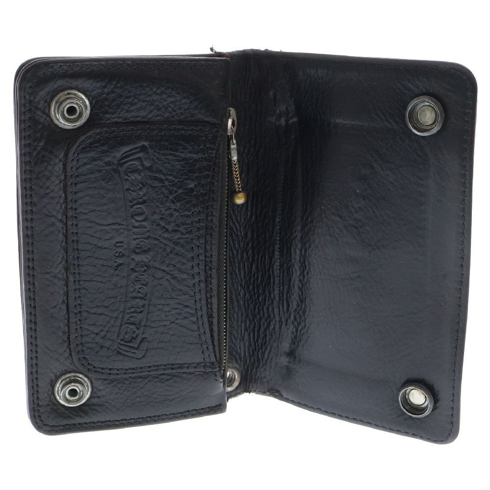 Chrome Hearts 1ZIP Cross Button Leather Wallet