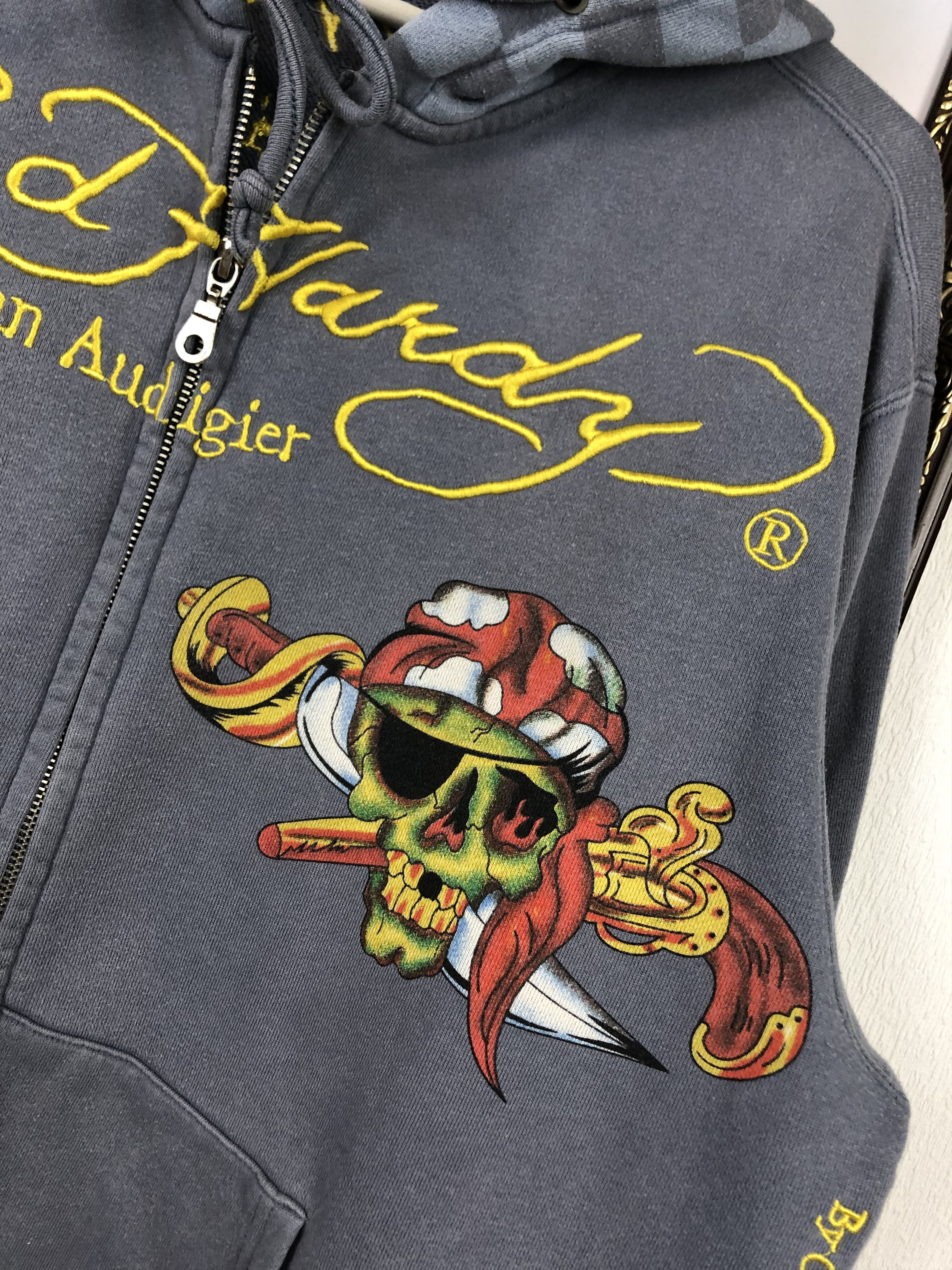 Ed Hardy × Vintage Vintage Ed Hardy Hoodie Jacket Rare Skull Hype Size US L / EU 52-54 / 3 - 11 Thumbnail