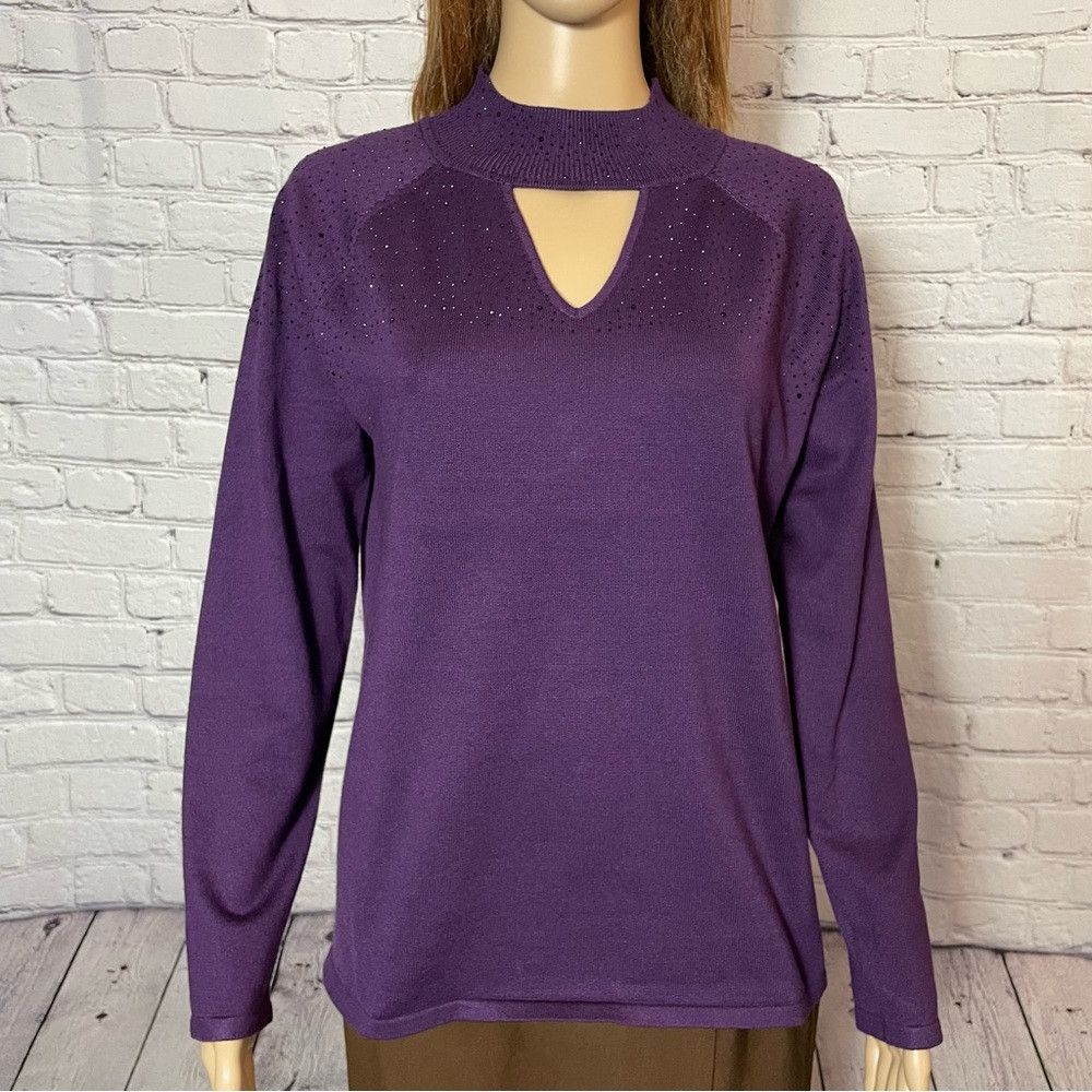 Other NWT New Cable & Gauge Aubergine Cut Out Long Sleeve Embelli Size M / US 6-8 / IT 42-44 - 9 Thumbnail