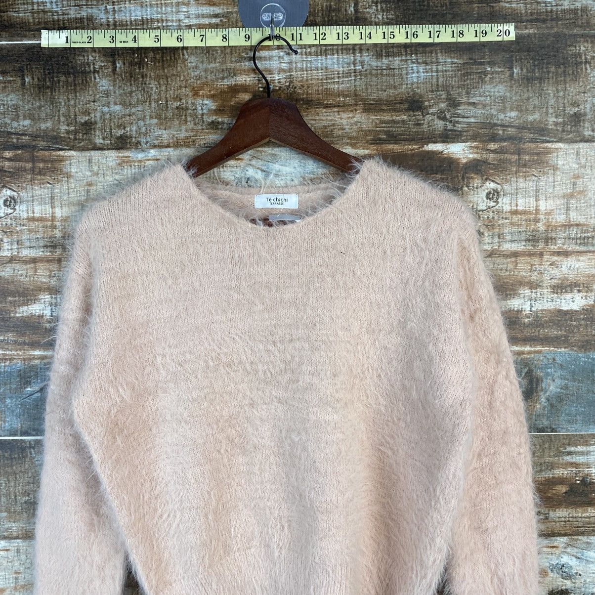 Japanese Brand DL Te Chichi Pink Mohair fur shaggy Knitwear #C1086 Size XS / US 0-2 / IT 36-38 - 2 Thumbnail