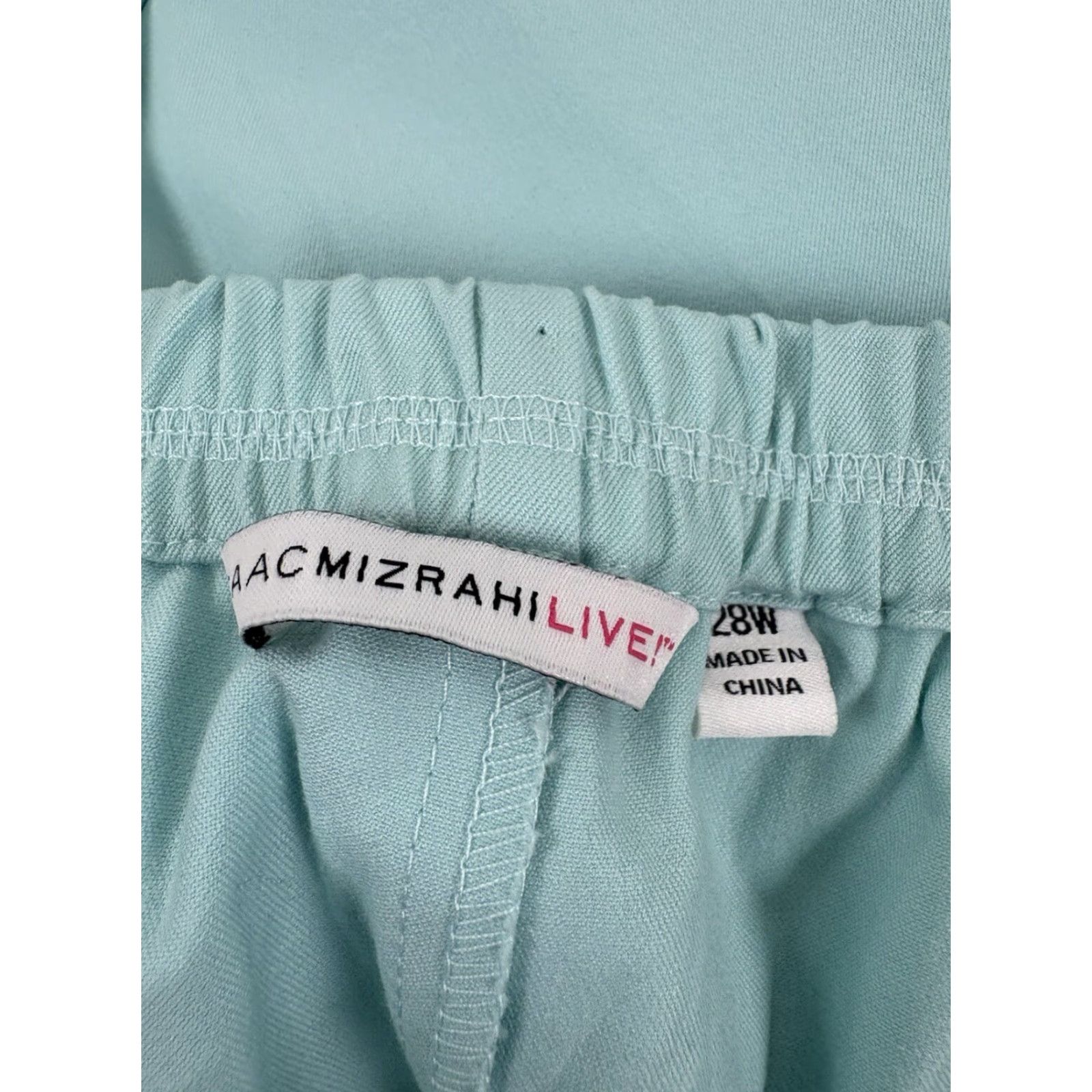 Isaac Mizrahi Isaac Mizrahi Pants Women 28W Lt Teal Pull On Elastic Waist Classic Chino Twill Cotton Rayon Spandex Machine Washable 27.5in Inseam Womens Size 28" / US 6 / IT 42 - 7 Thumbnail