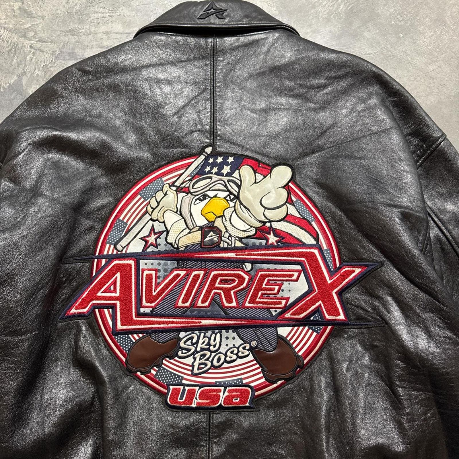 Avirex × Vintage Vintage 2000s Avirex Sky Boss Aviator Rap Leather Jacket Size US XXL / EU 58 / 5 - 2 Thumbnail