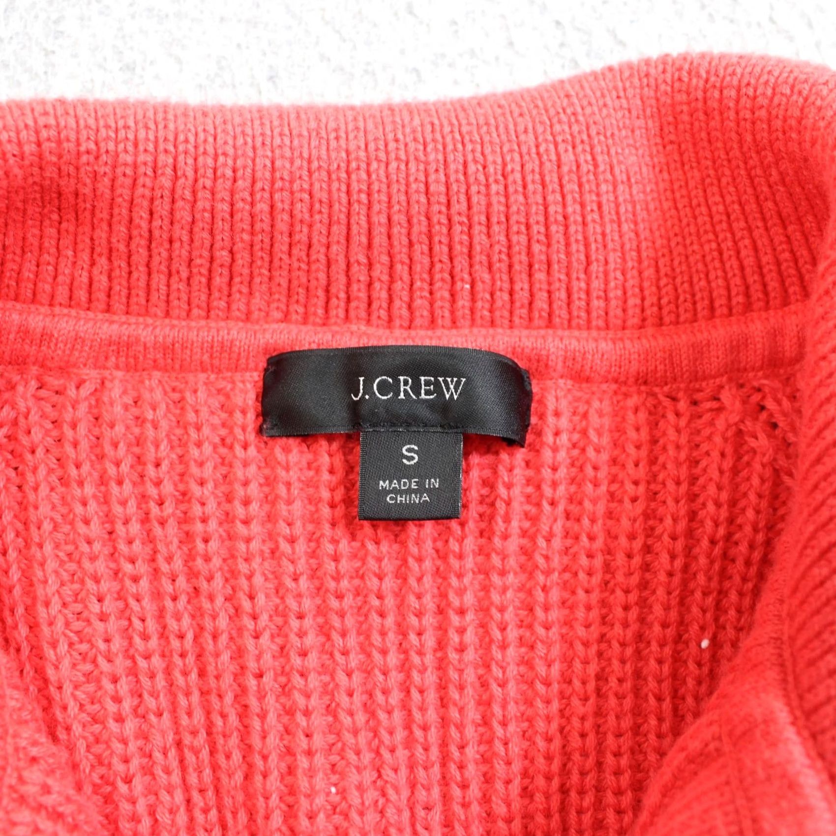 J.Crew J.CREW Womens Regular S Red Chunky Knit Pullover Sweater Size S / US 4 / IT 40 - 3 Thumbnail