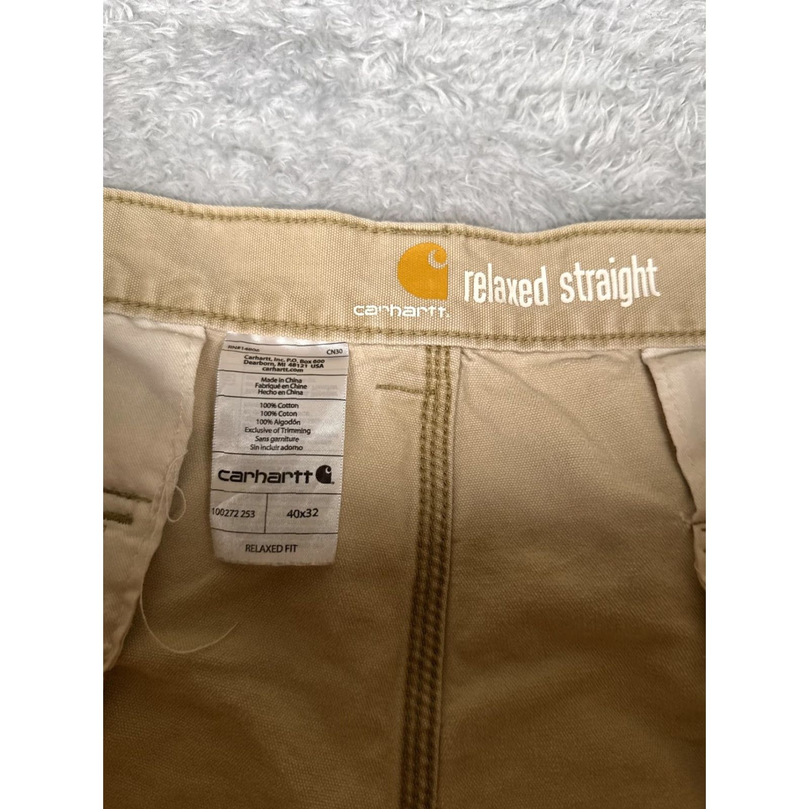 Carhartt Carhartt Mens Pants 40x32 Tan Cargo Canvas Relaxed Straight Workwear Utility Size US 40 / EU 56 - 6 Thumbnail
