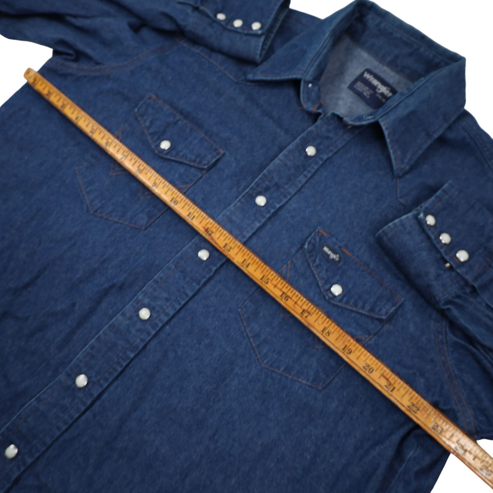 Vintage × Wrangler Vintage Wrangler Pearl Snap Down Denim Western Shirt Size US XL / EU 56 / 4 - 5 Thumbnail