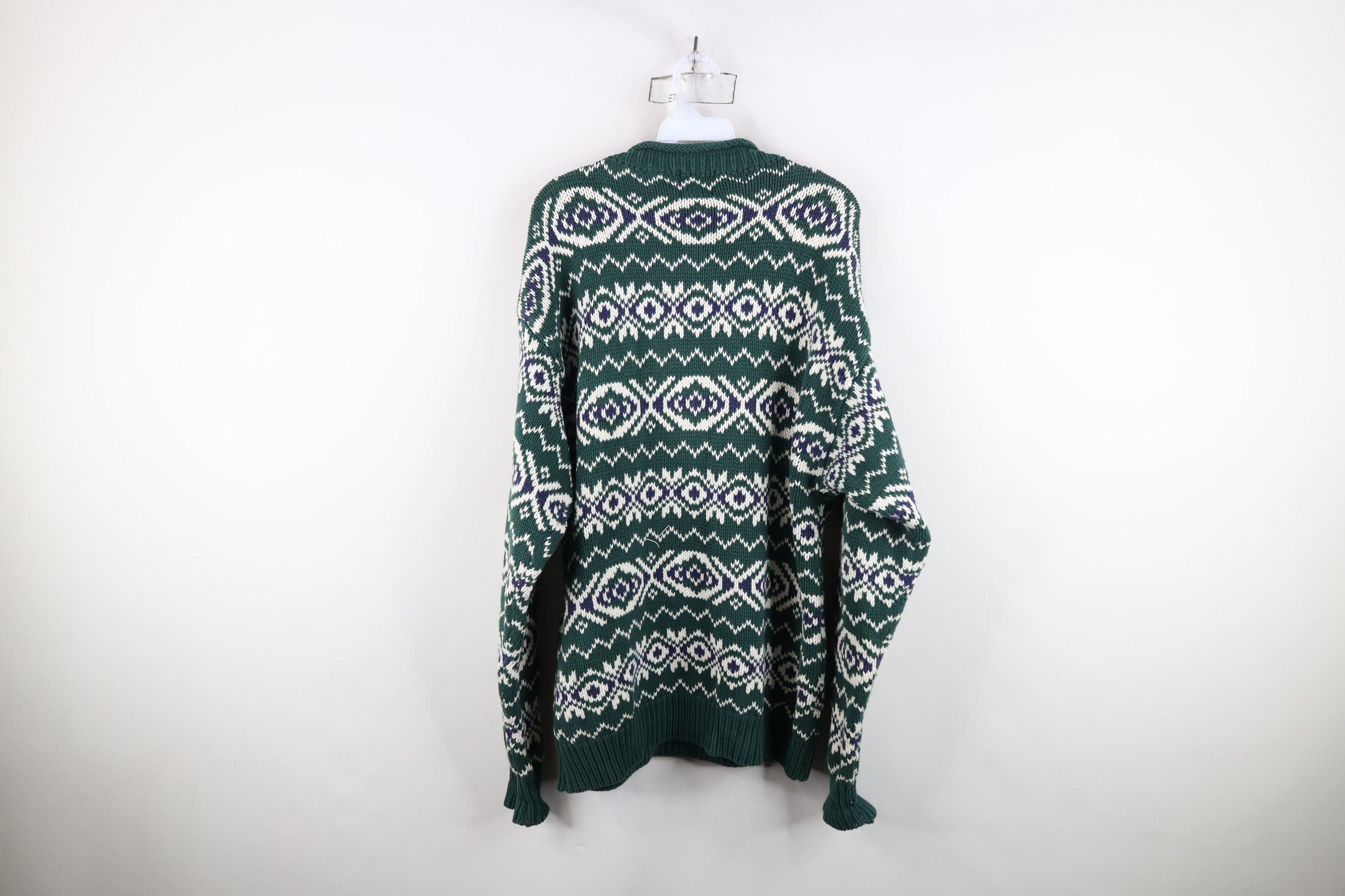 Gap Vintage 90s Gap Heavyweight Fair Isle Cotton Marled Sweater Size US XL / EU 56 / 4 - 11 Thumbnail
