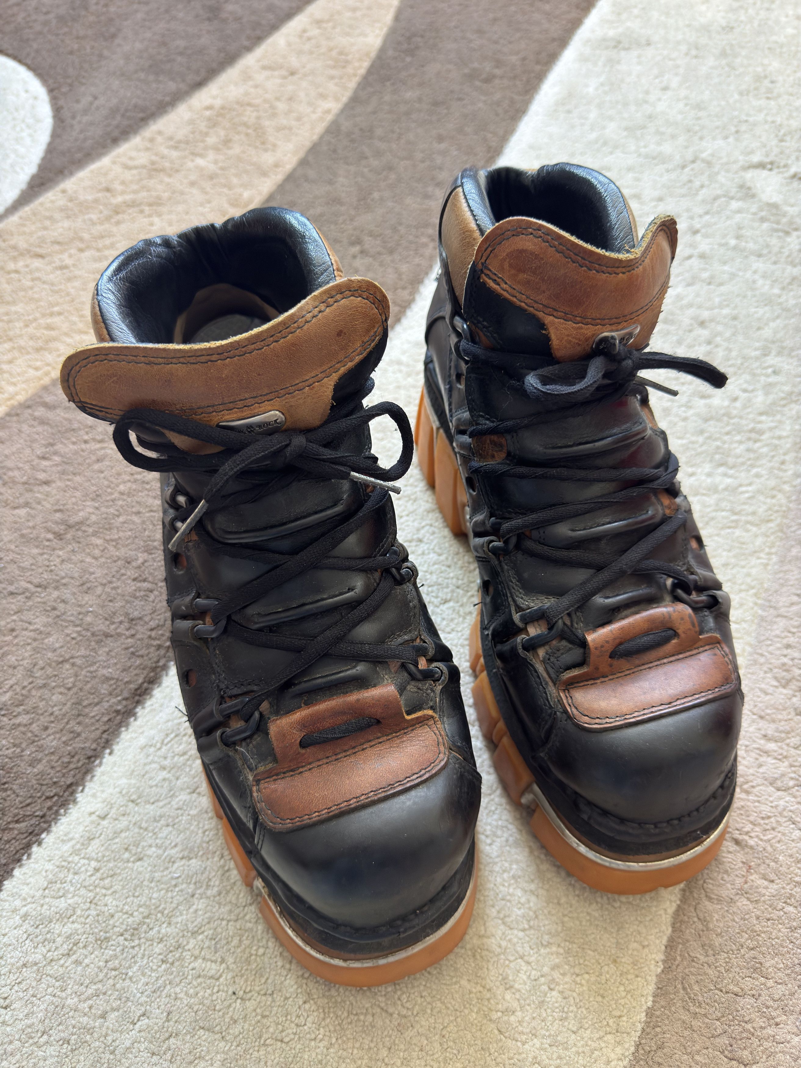 New Rock M.382 Terminator E-14 Ankle Boot Goth Orange in Black, Men's (Size 11) — image 6 of 6