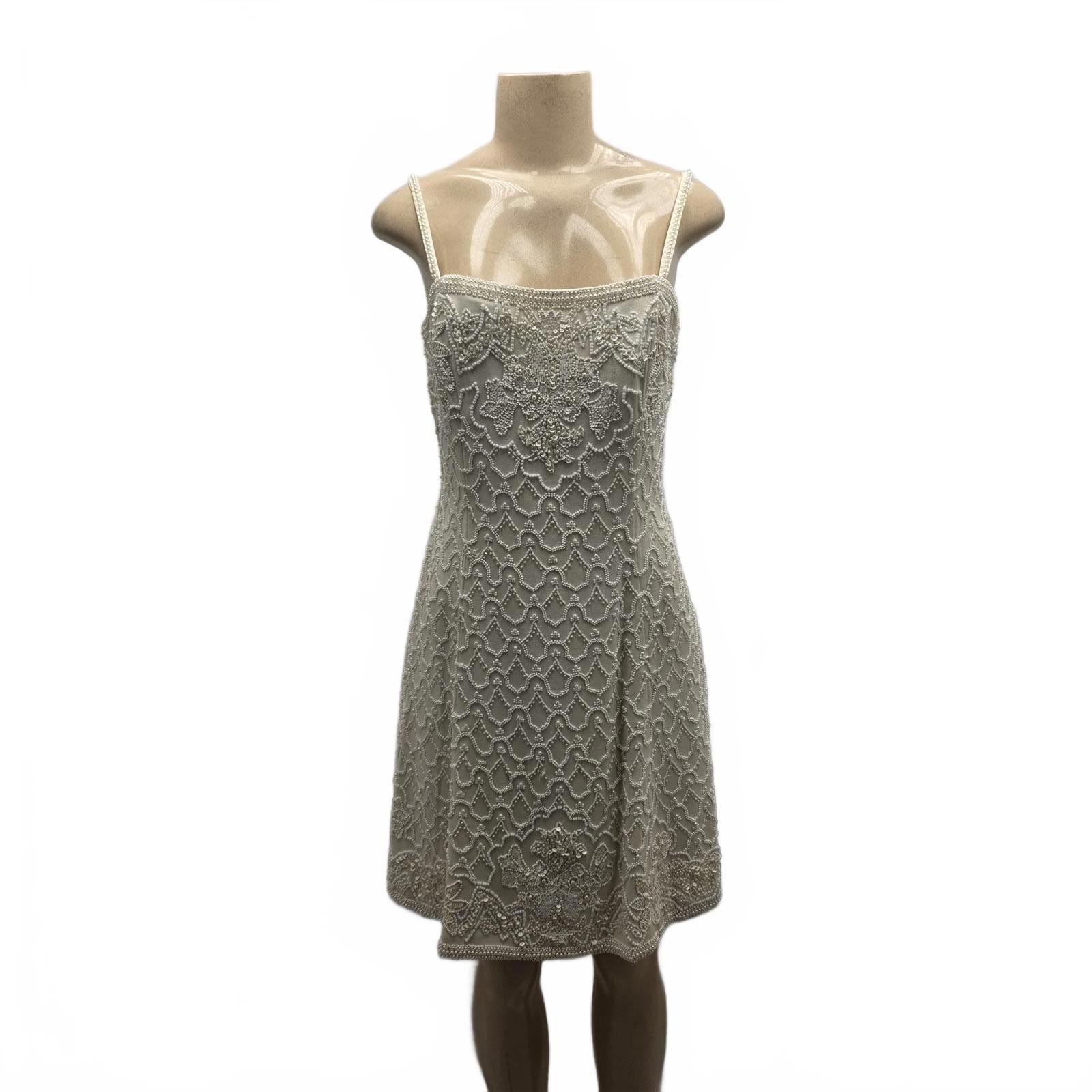 Bill Blass Bill Blass Vintage Beaded Silk Mini Dress – Bridal Cocktail Size M / US 6-8 / IT 42-44 - 1 Thumbnail