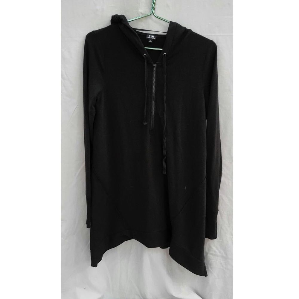 Other Cable & Gauge Long Sleeve Drawstring Hoodie Dress Black M Size M / US 6-8 / IT 42-44 - 3 Thumbnail