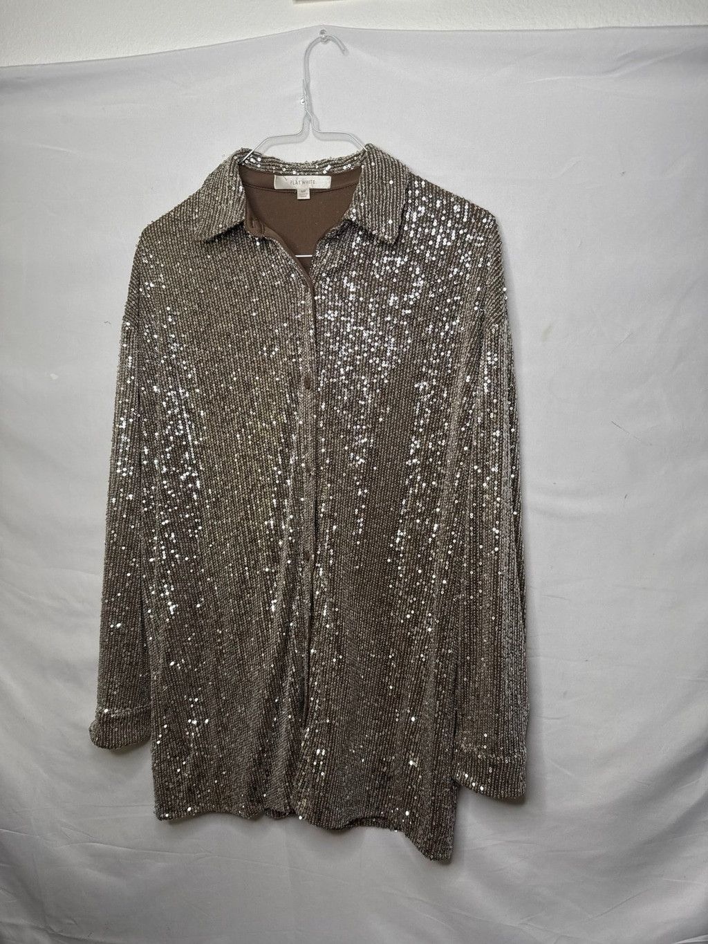 Anthropologie NWOT Anthropologie FLATWHITE sequin button down dress M MP Size M / US 6-8 / IT 42-44 - 3 Thumbnail