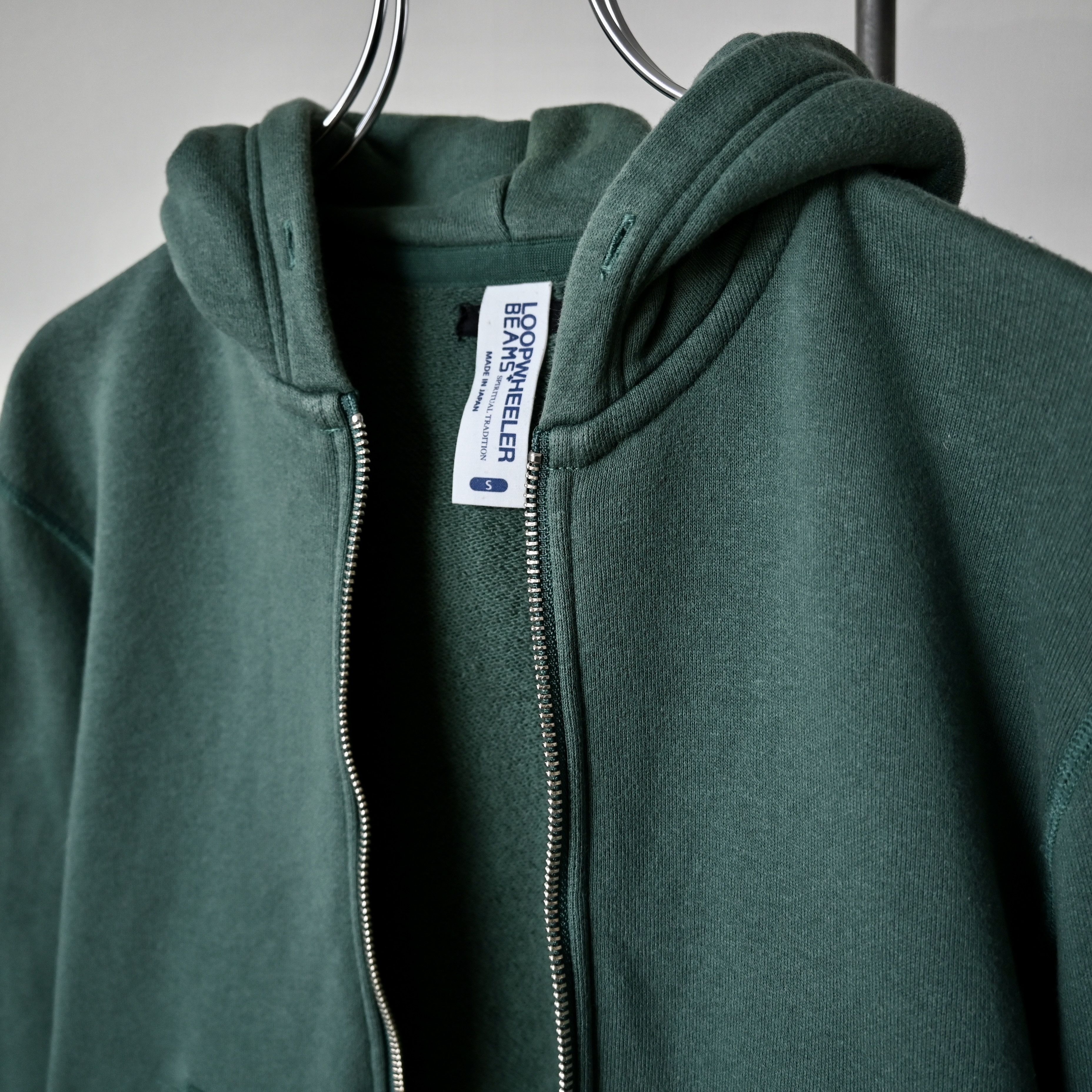 Slim fit, BEAMS Plus x LOOPWHEELER tsuriami zipup hoodie