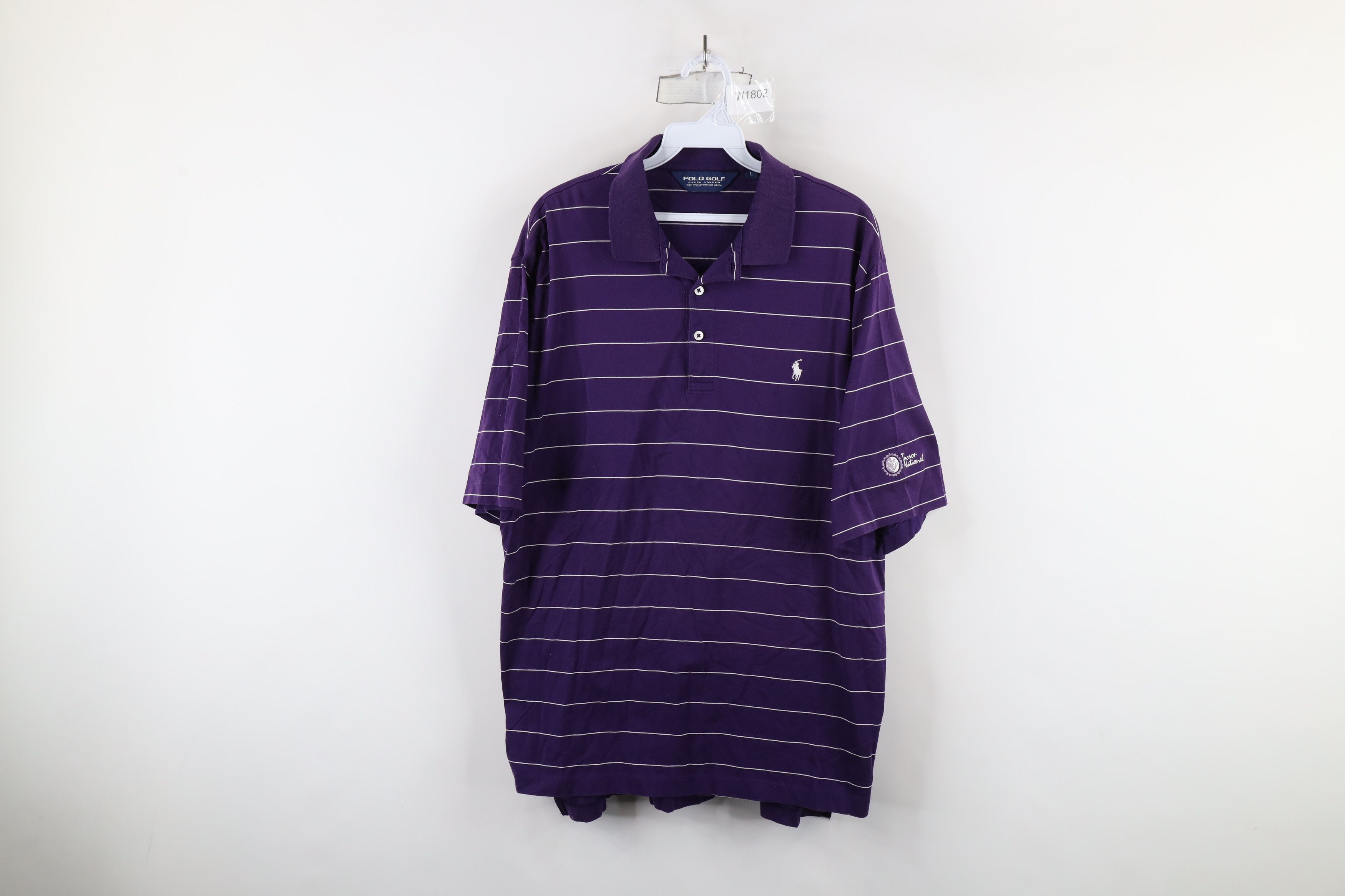 Ralph Lauren Vintage Polo Golf Ralph Lauren Striped Polo Shirt Purple Size US L / EU 52-54 / 3 - 1 Thumbnail