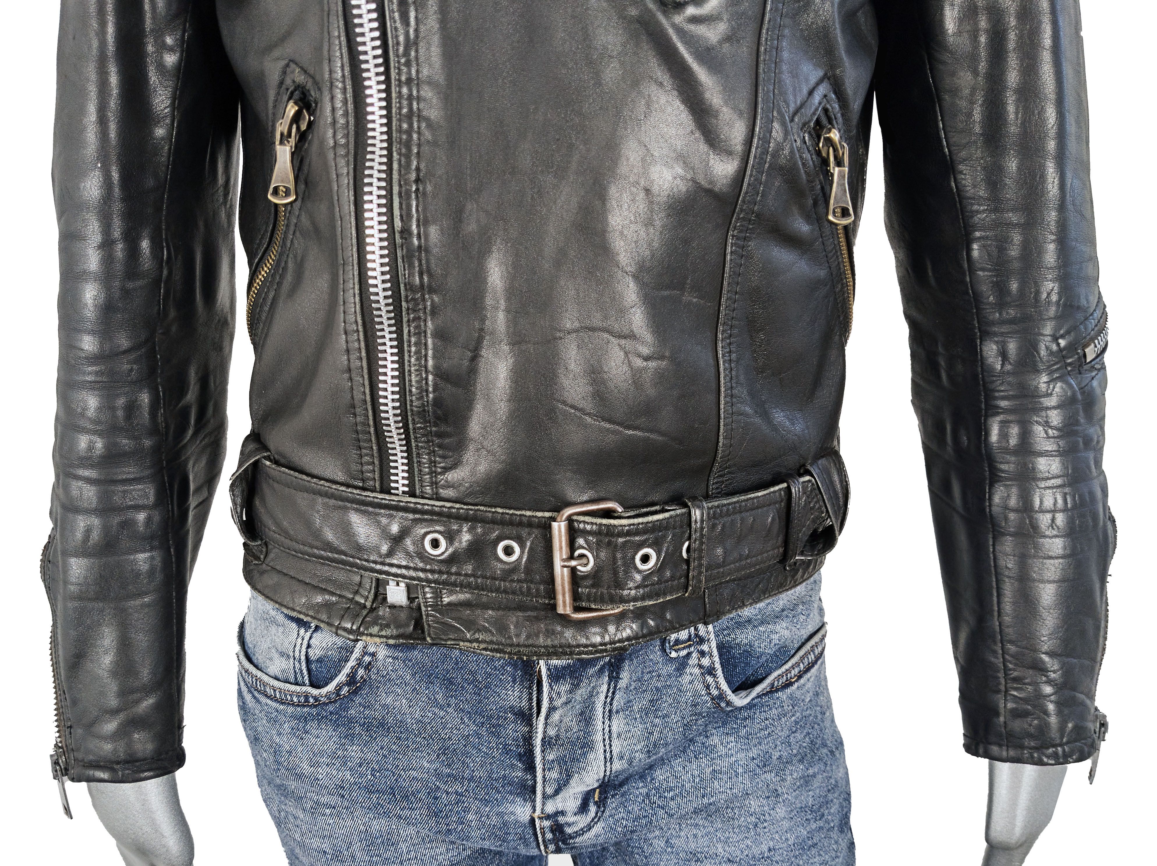 Vintage Vintage 70s Scandinavian Leather Motorcycle Biker Jacket Size US S / EU 44-46 / 1 - 12 Thumbnail