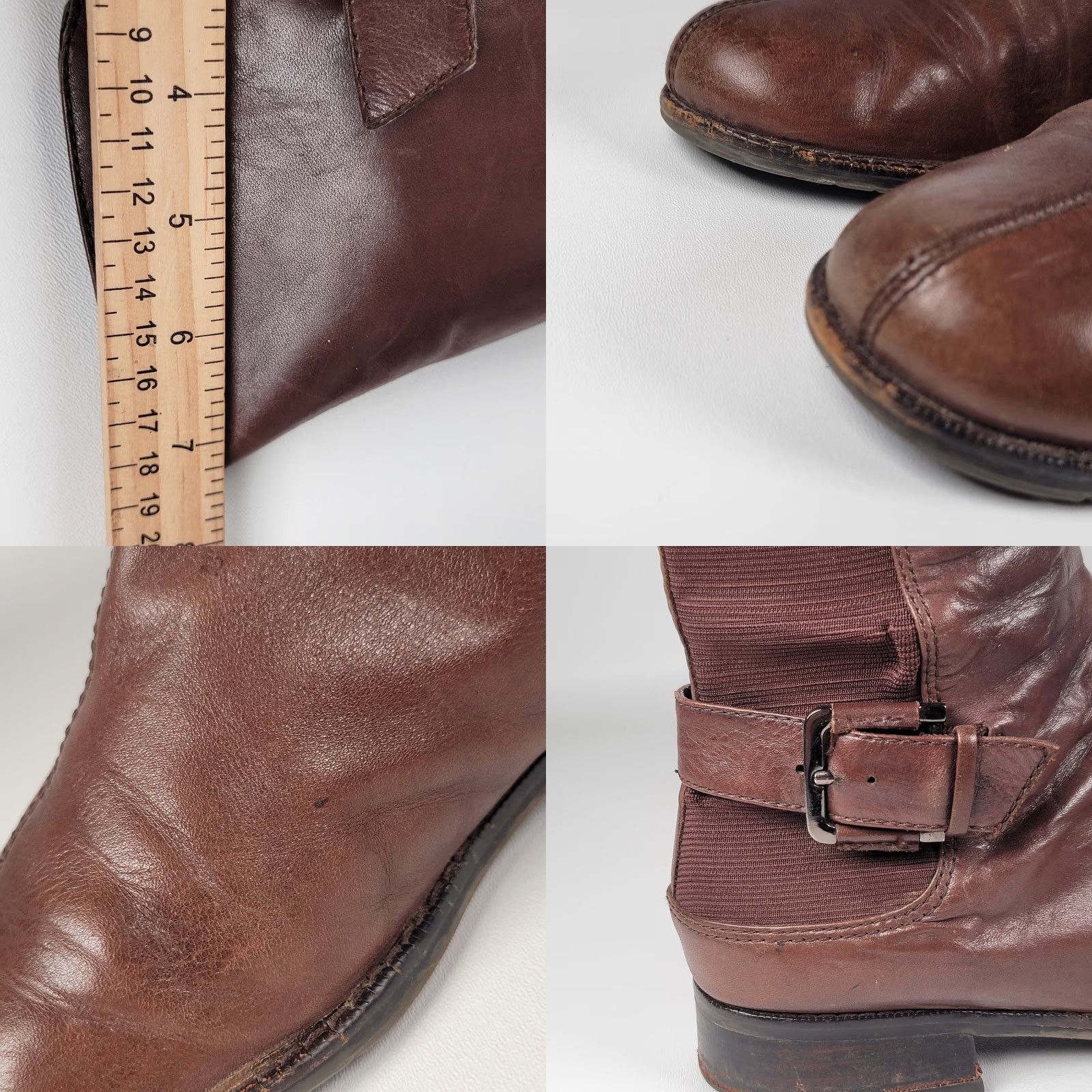 Vintage Aerosoles Boots Knee-High With Pride Faux Leather Brown 9.5 M Women Casual Zip Round Toe Shoes Size US 10 / IT 40 - 9 Thumbnail