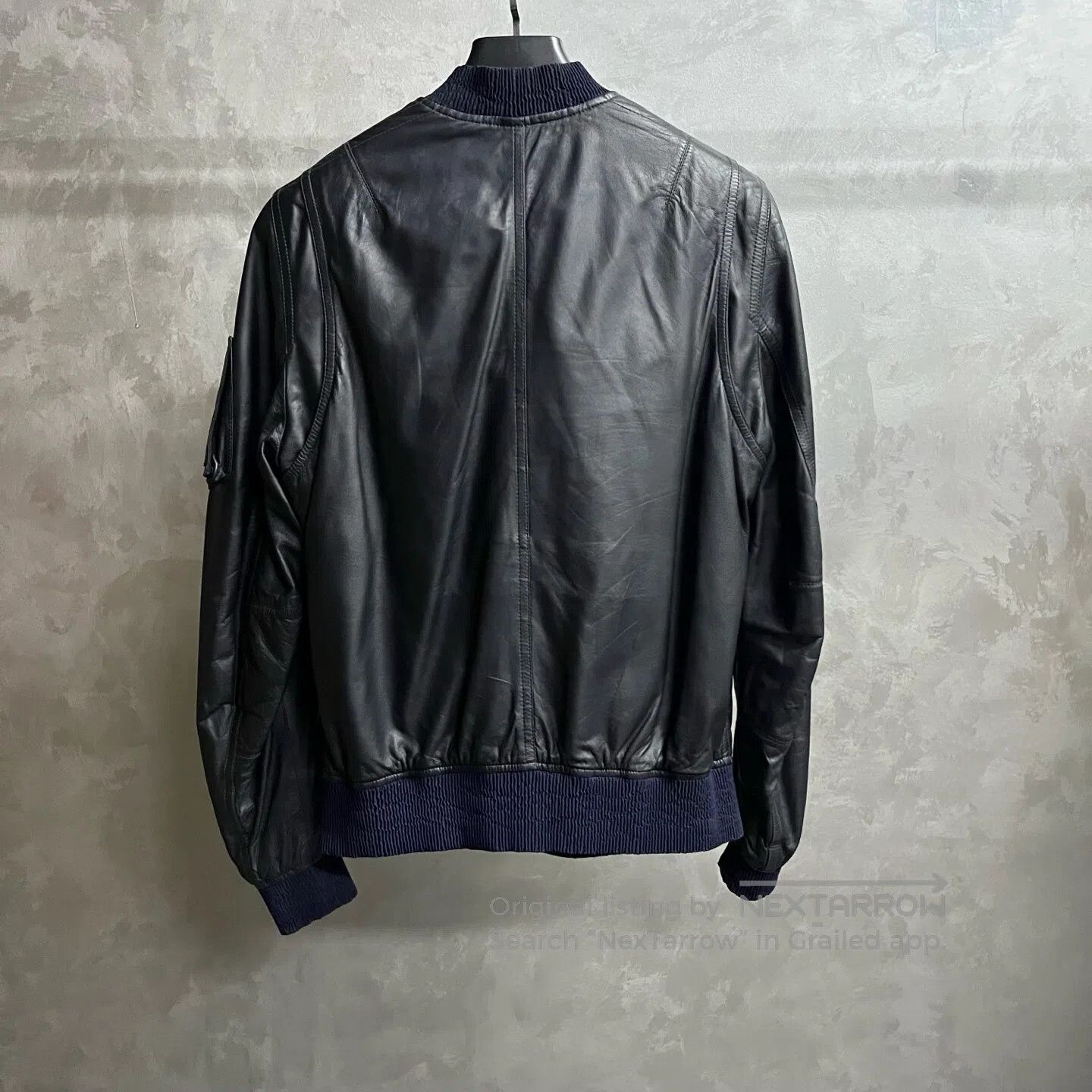 Burberry Burberry Blue solid-color leather jacket with a stand-up c Size US M / EU 48-50 / 2 - 5 Thumbnail