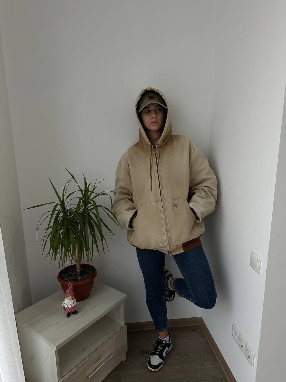 Carhartt × Carhartt Wip × Vintage Vintage Carhartt Active Detroit Denim Beige Faded Jacket Size L / US 10 / IT 46 - 16 Thumbnail