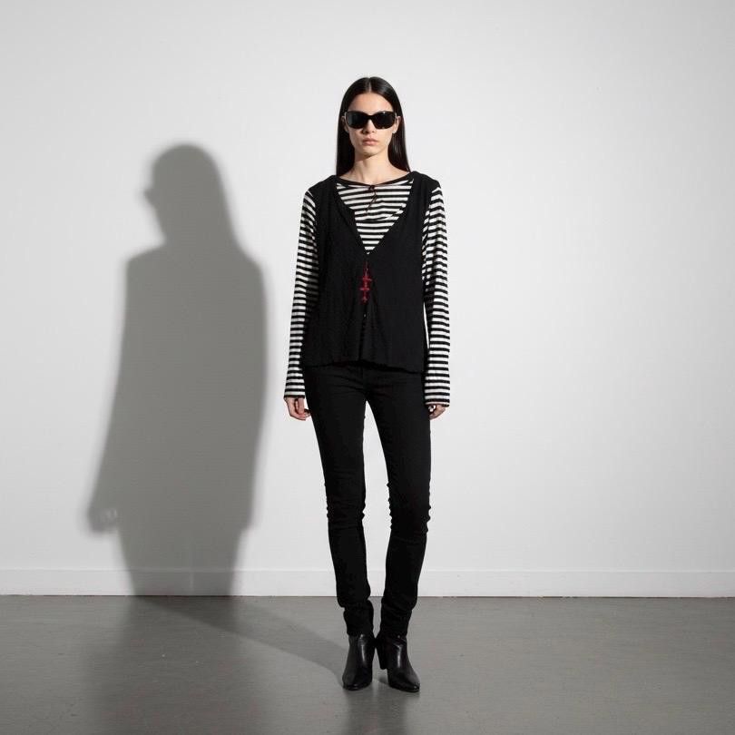 Cop Copine The Cop Copine Striped Top Cut Out Back Size ONE SIZE - 4 Thumbnail