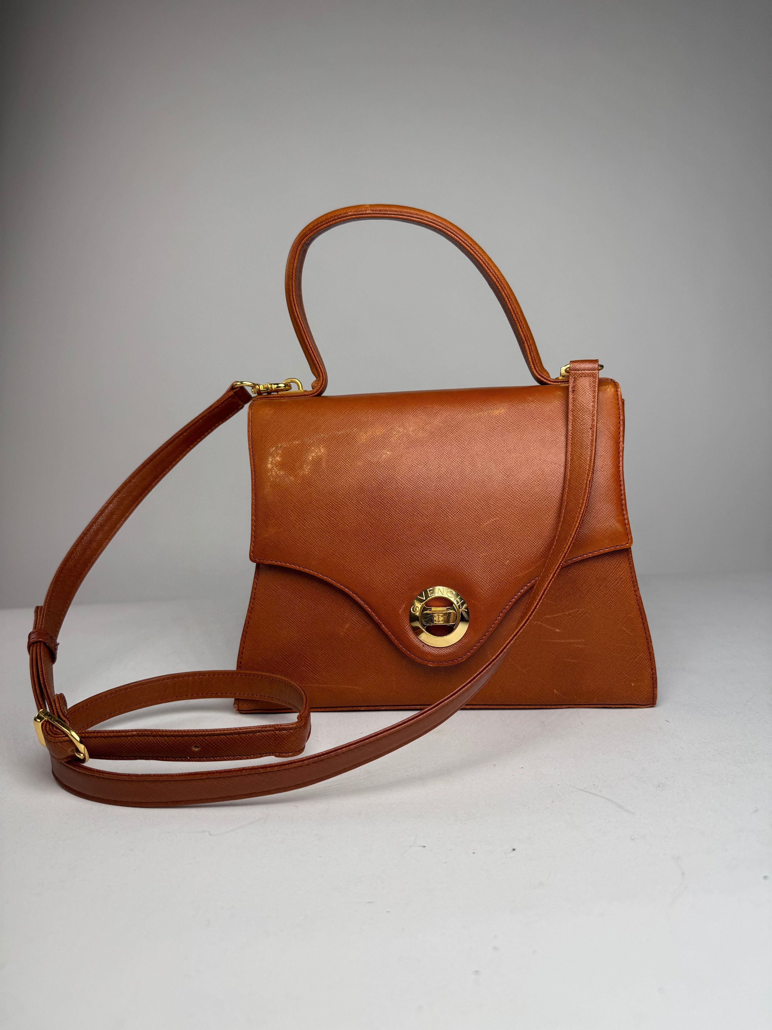 Givenchy Vintage 2Way Leather Handbag Orange Brown Size ONE SIZE - 1 Thumbnail
