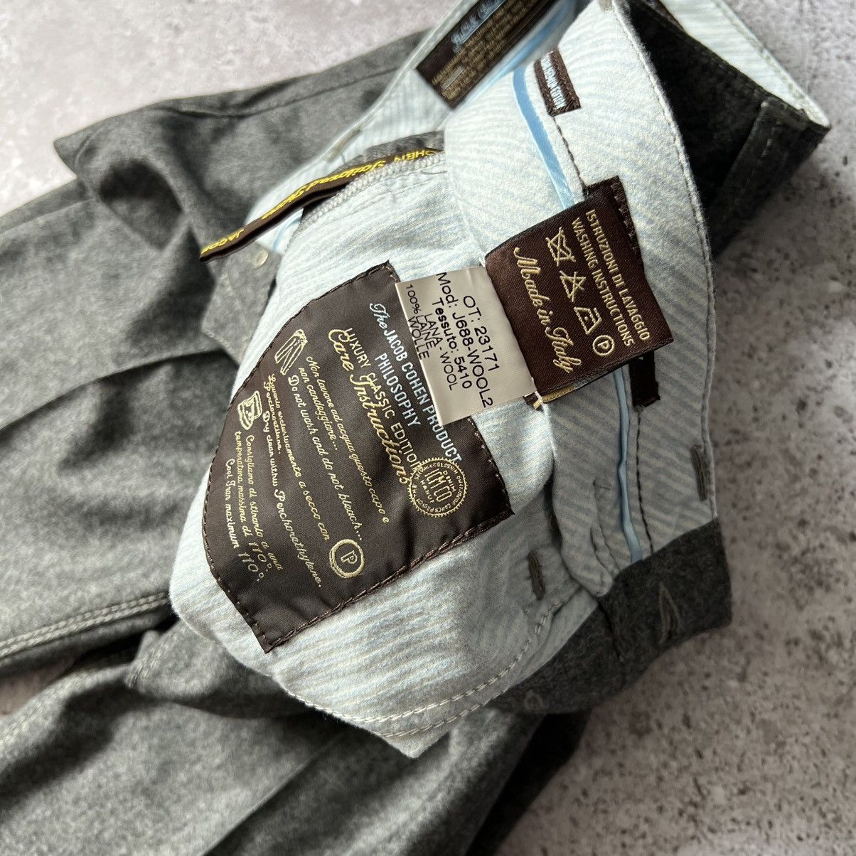 Jacob Cohen Jacob Cohen J688 Luxury Wool Flannel Pants Grey Size US 30 / EU 46 - 6 Thumbnail
