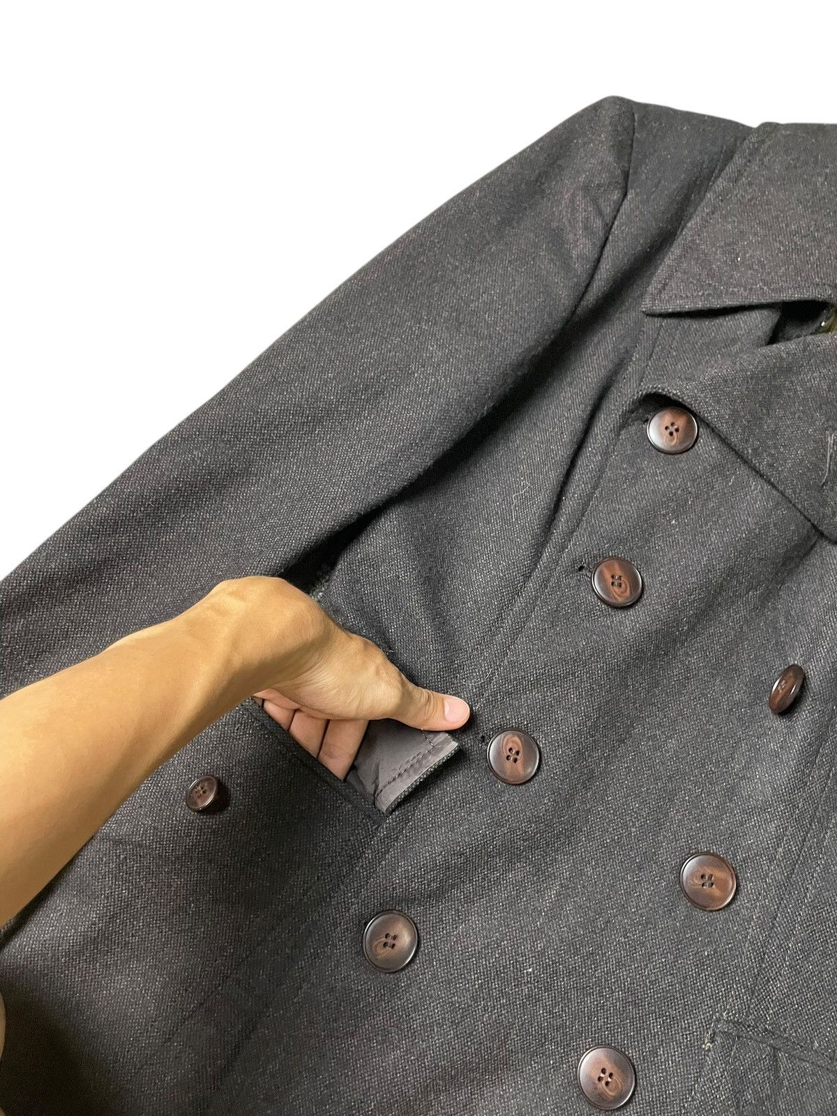 Designer × Japanese Brand × Vintage ATSURO TAYAMA Double Breasted Long Coat (133) Size US XXS / EU 40 - 4 Thumbnail