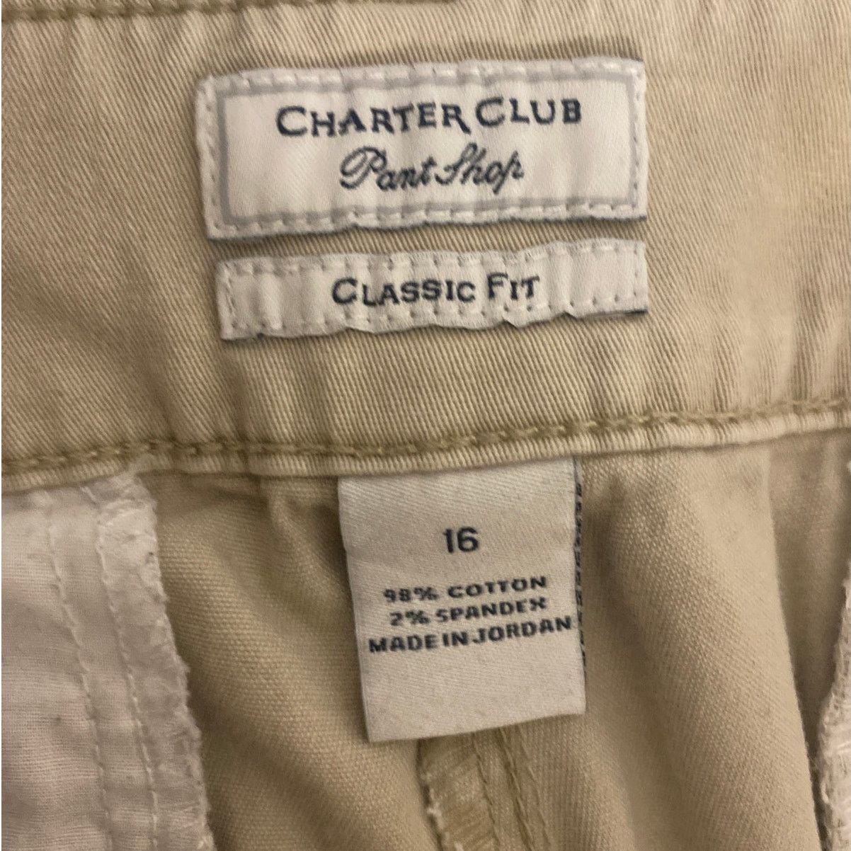 Other Charter Club Classic Fit Beige Cropped Pants 16 Cotton Size 38" / US 16 / IT 52 - 3 Thumbnail