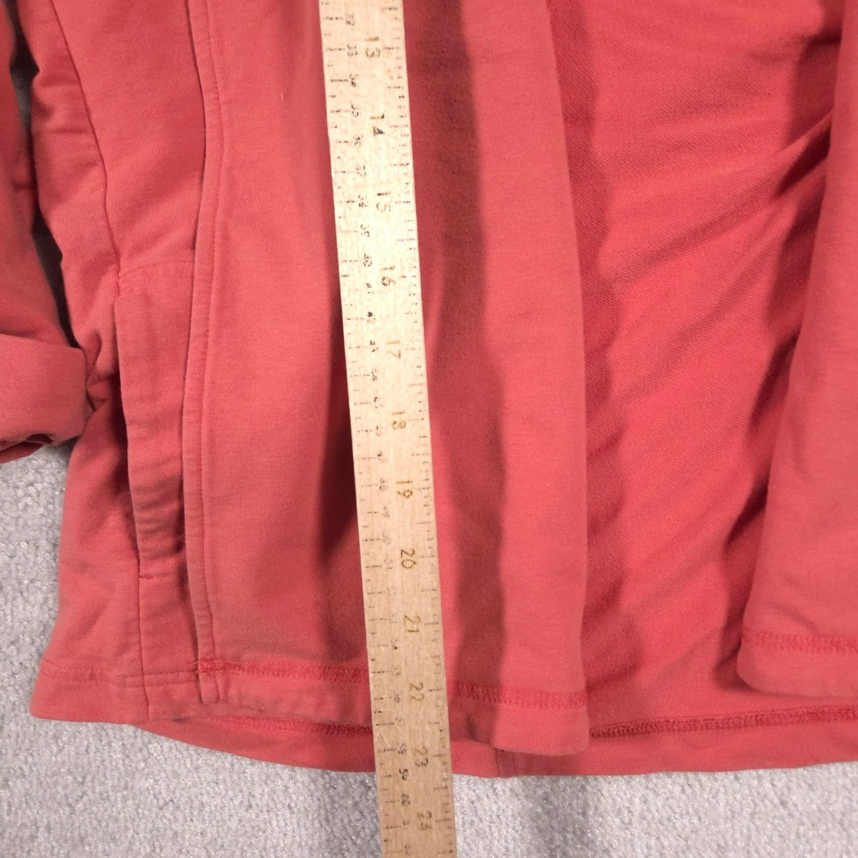 Lands' End Lands' End Jacket Womens Petite Medium Orange Knit Open Front Pockets Collar Size M / US 6-8 / IT 42-44 - 7 Thumbnail