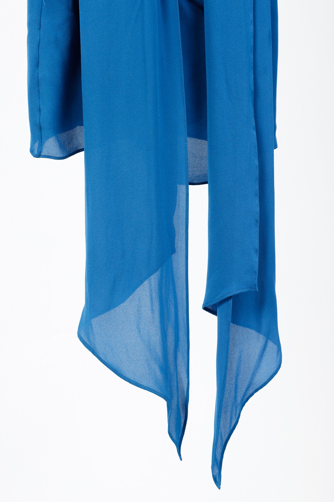 Emilio Pucci Emilio Pucci Blue Silk Crepe Draped Blouse with Scarf Size M / US 6-8 / IT 42-44 - 7 Thumbnail