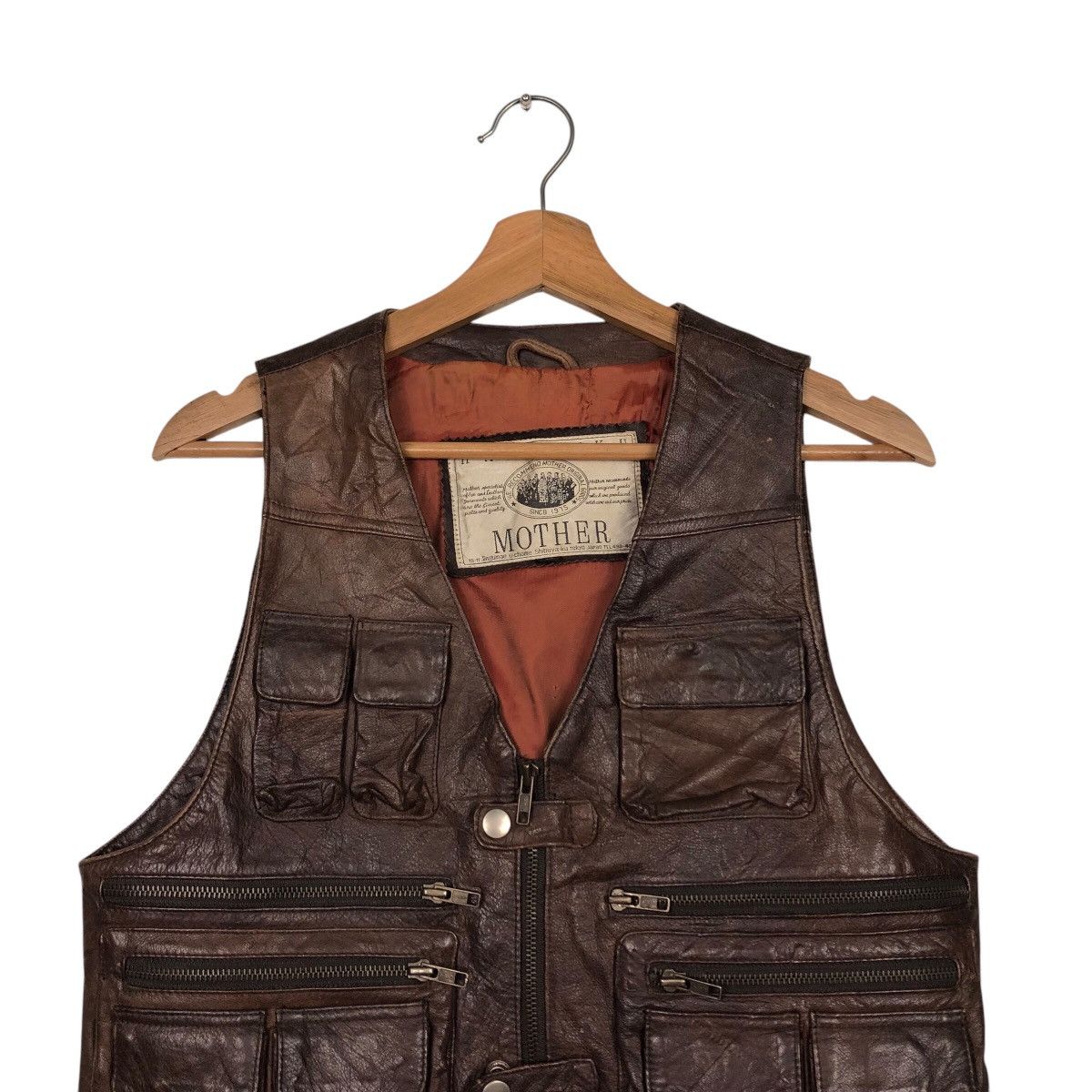 Japanese Brand × Vintage 📌Vintage Leather Vest Utility Harajaku Mother Size US M / EU 48-50 / 2 - 4 Thumbnail