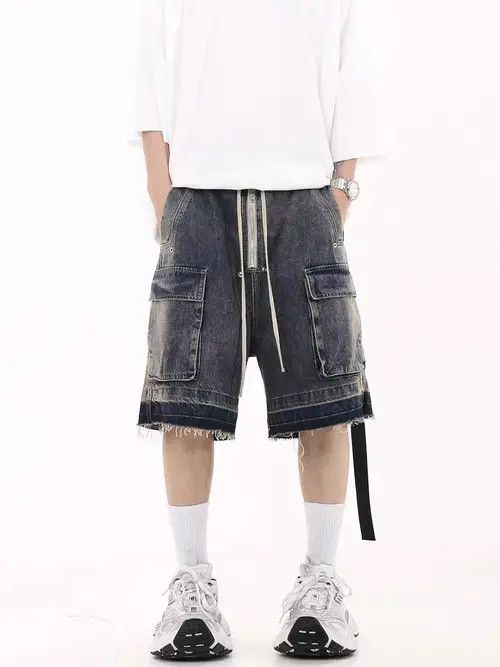 VIBE Vintage High Street Multi-Pocket Denim Shorts Size US 30 / EU 46 - 2 Thumbnail