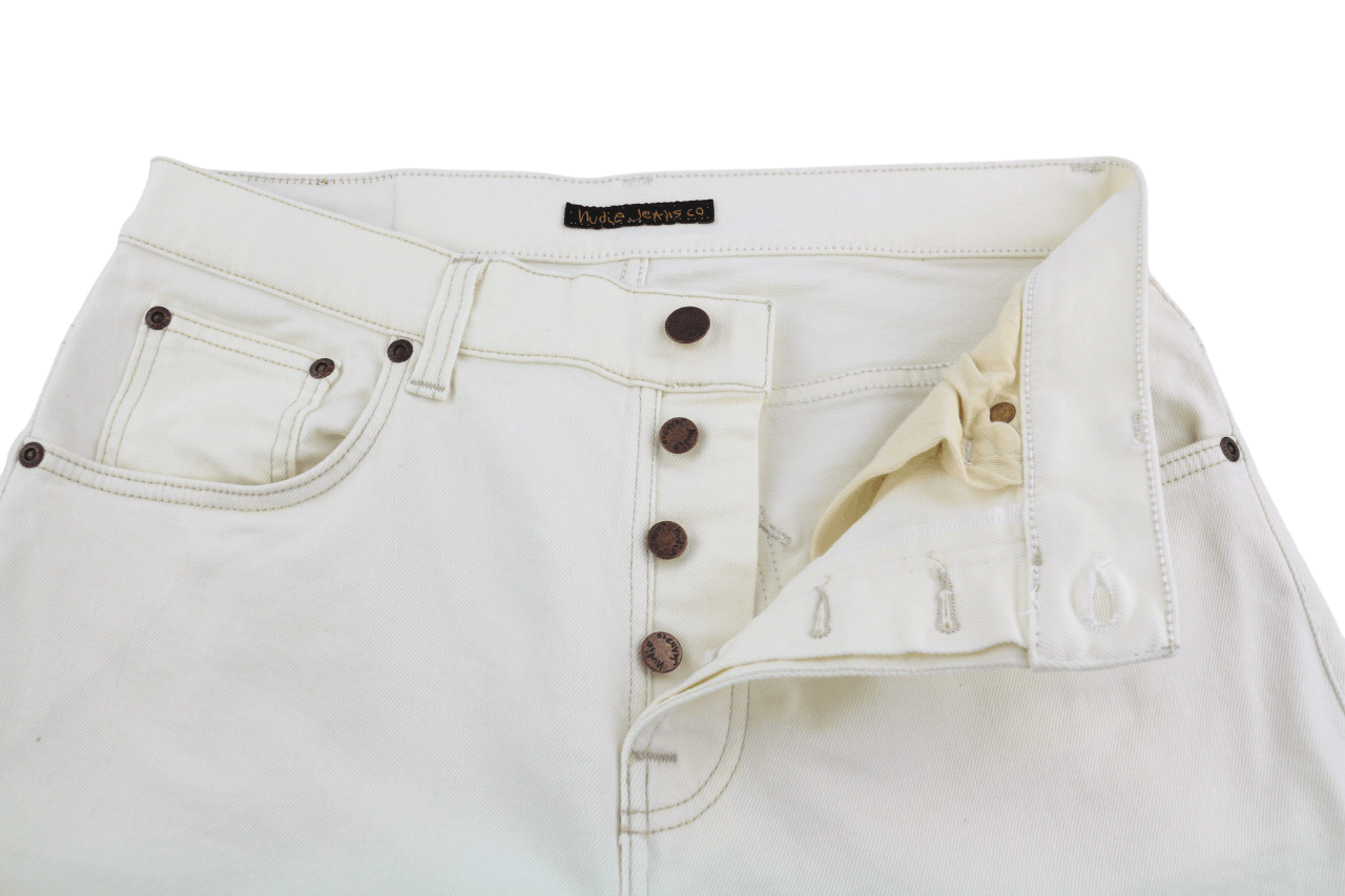 Nudie Jeans SLEEPY SIXTEN W30/L30 Ecru Denim Straight 82679 Size US 30 / EU 46 - 4 Thumbnail