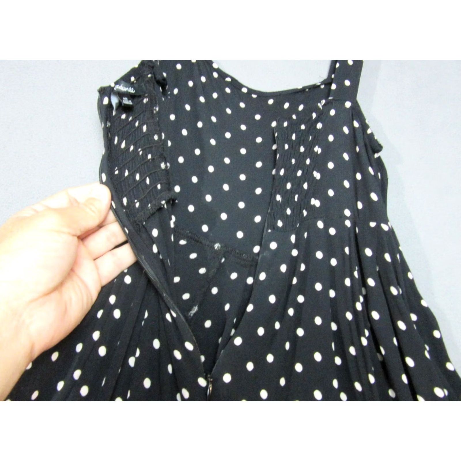 Madewell Madewell Jumpsuit Womens Black Polka Dot Viscose Square Neck Tank Wide Leg 00 Size 24" / US 00 / IT 34 - 7 Thumbnail