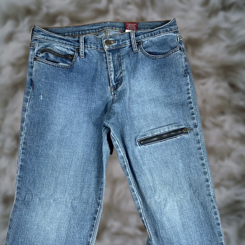 Vintage Bongo Jeans Womens 11 Straight Leg Mid Rise Stretch Zipper Blue Denim - Vintage Condition Good Size 32" / US 10 / IT 46 - 1 Thumbnail