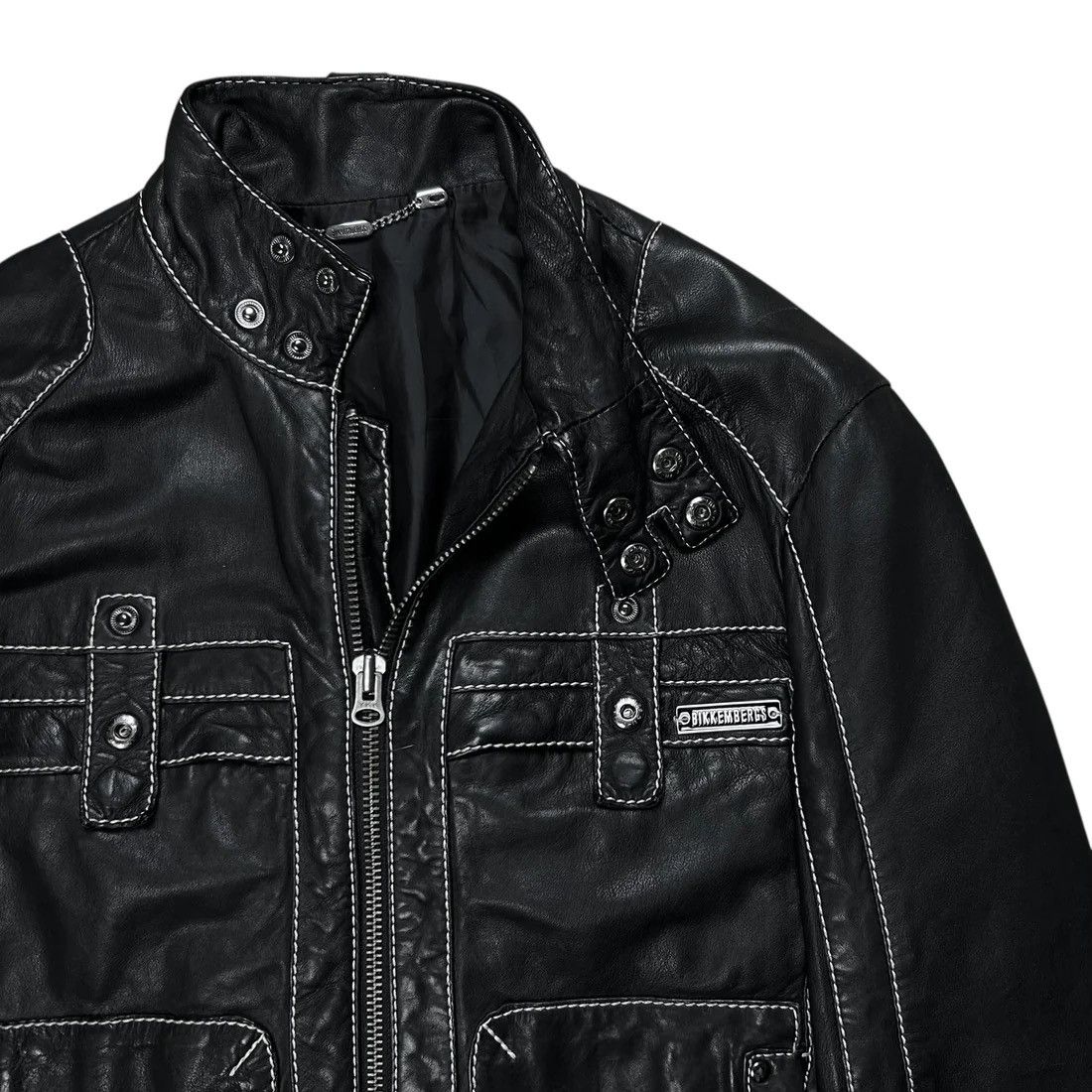 Dirk Bikkembergs Dirk Bikkembergs Contrast Stitch Sheep Leather Jacket Size US S / EU 44-46 / 1 - 5 Thumbnail